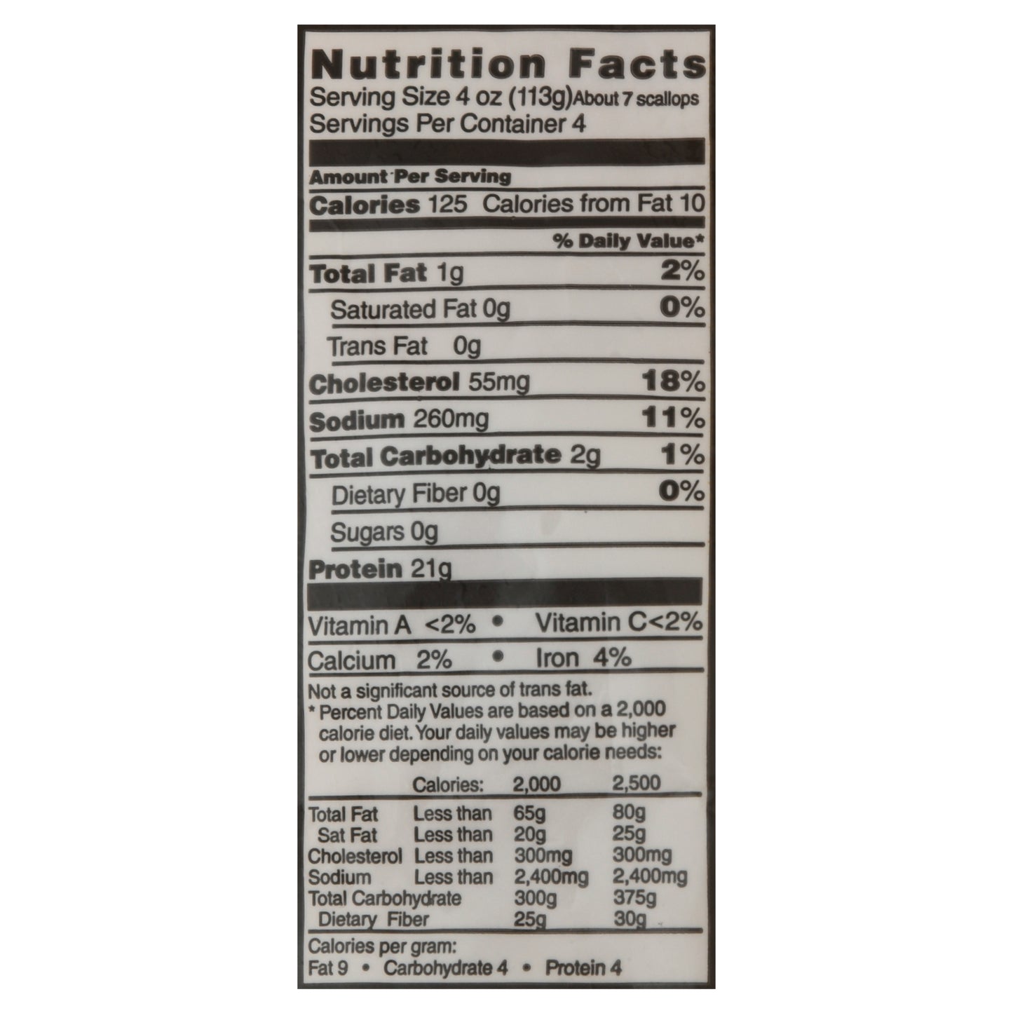 Sea Best Water Added Premium Raw Scallops 16 oz Bag