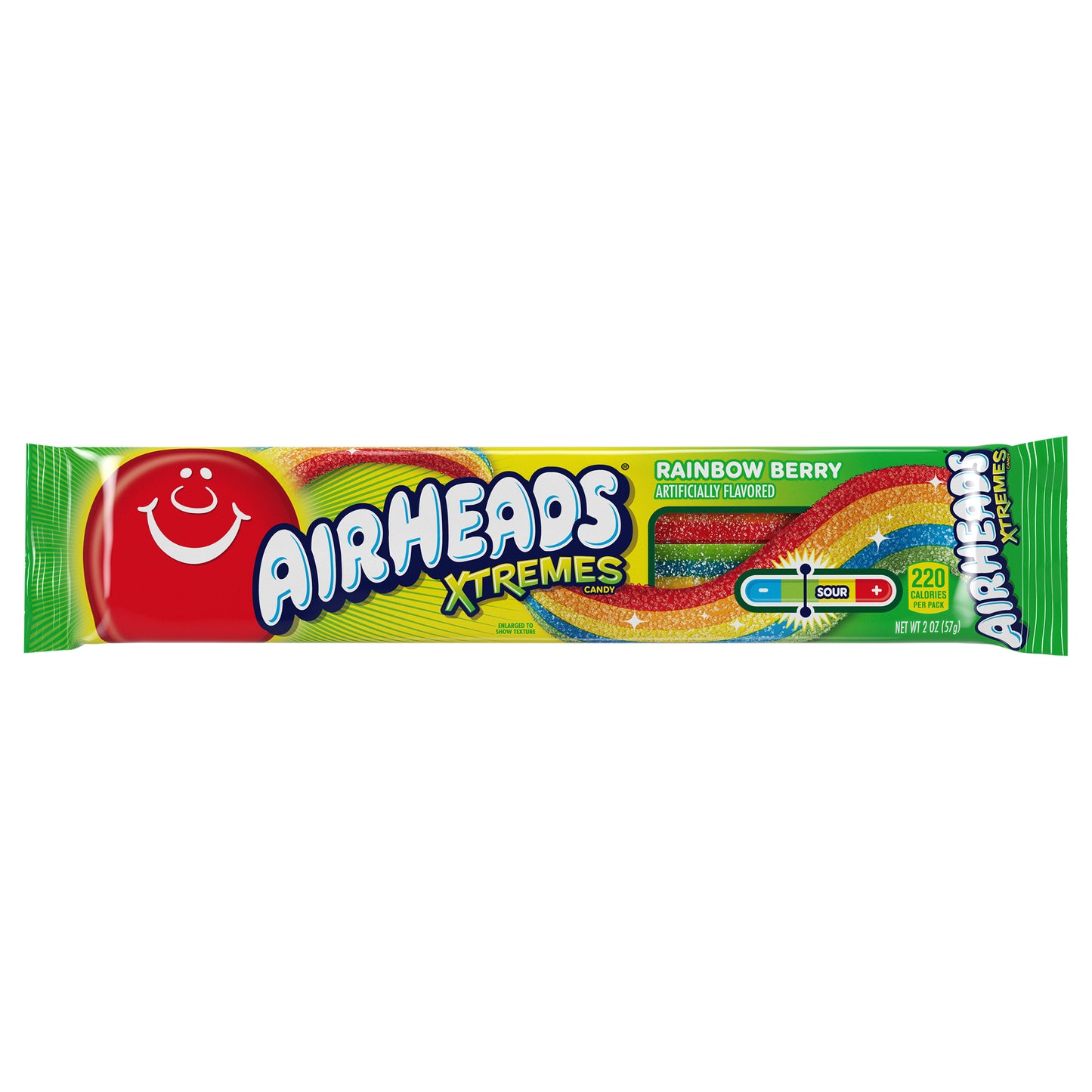 Airheads Xtremes Sweetly Sour Rainbow Berry Flavor Candy Belts