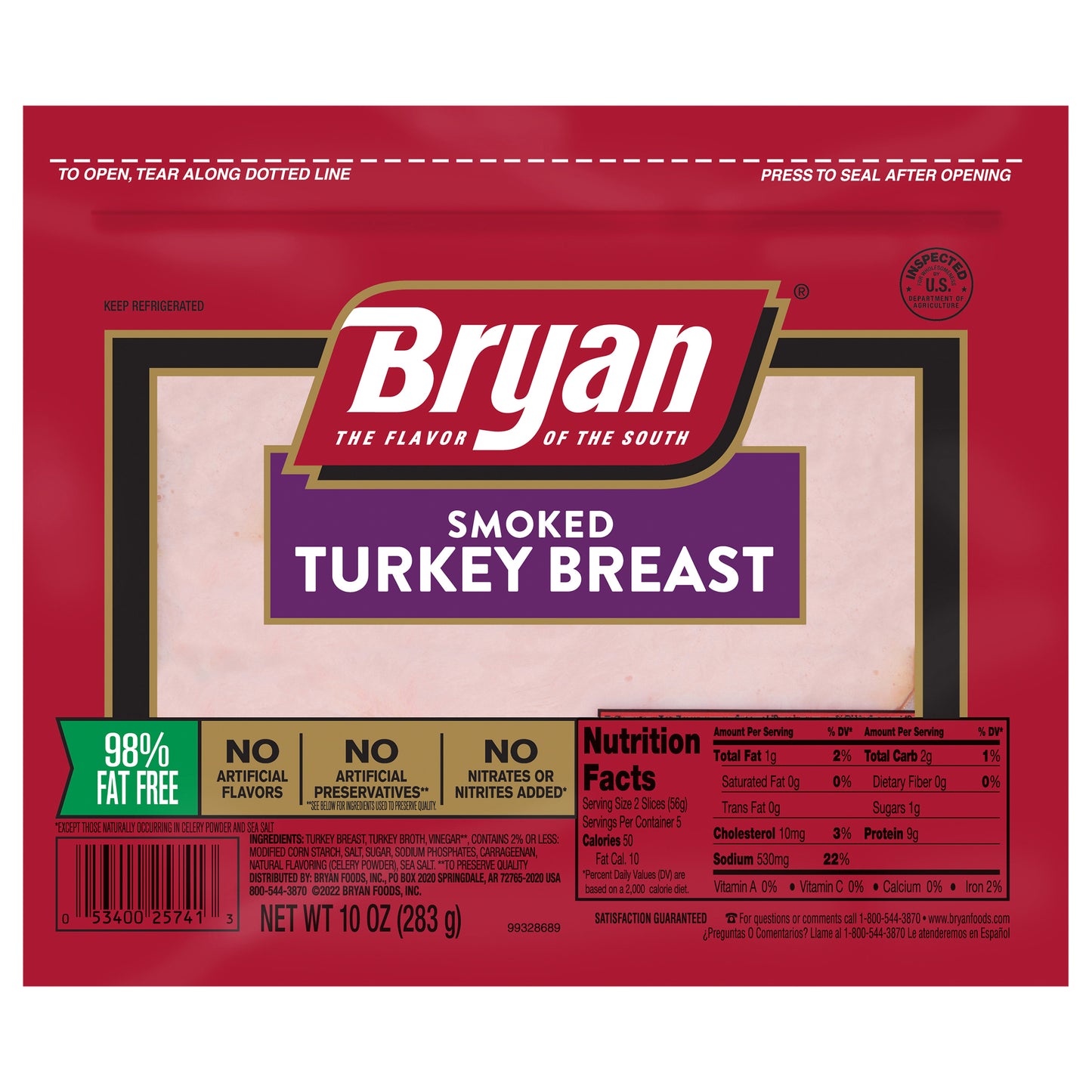 Bryan® Smoked Turkey Breast Deli Lunch Meat, 10 oz