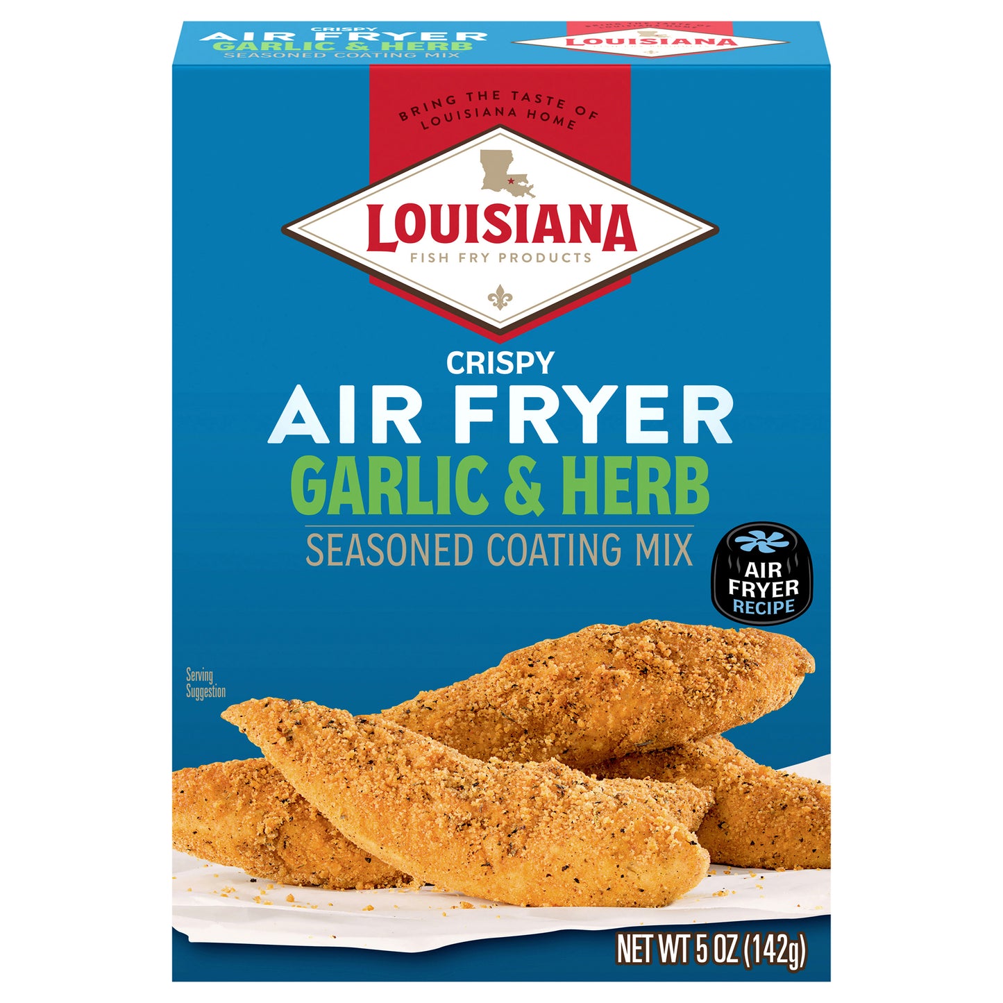 Louisiana Fish Fry Products Air Fryer Crispy Garlic & Herb Seasoned Coating Mix 5 oz