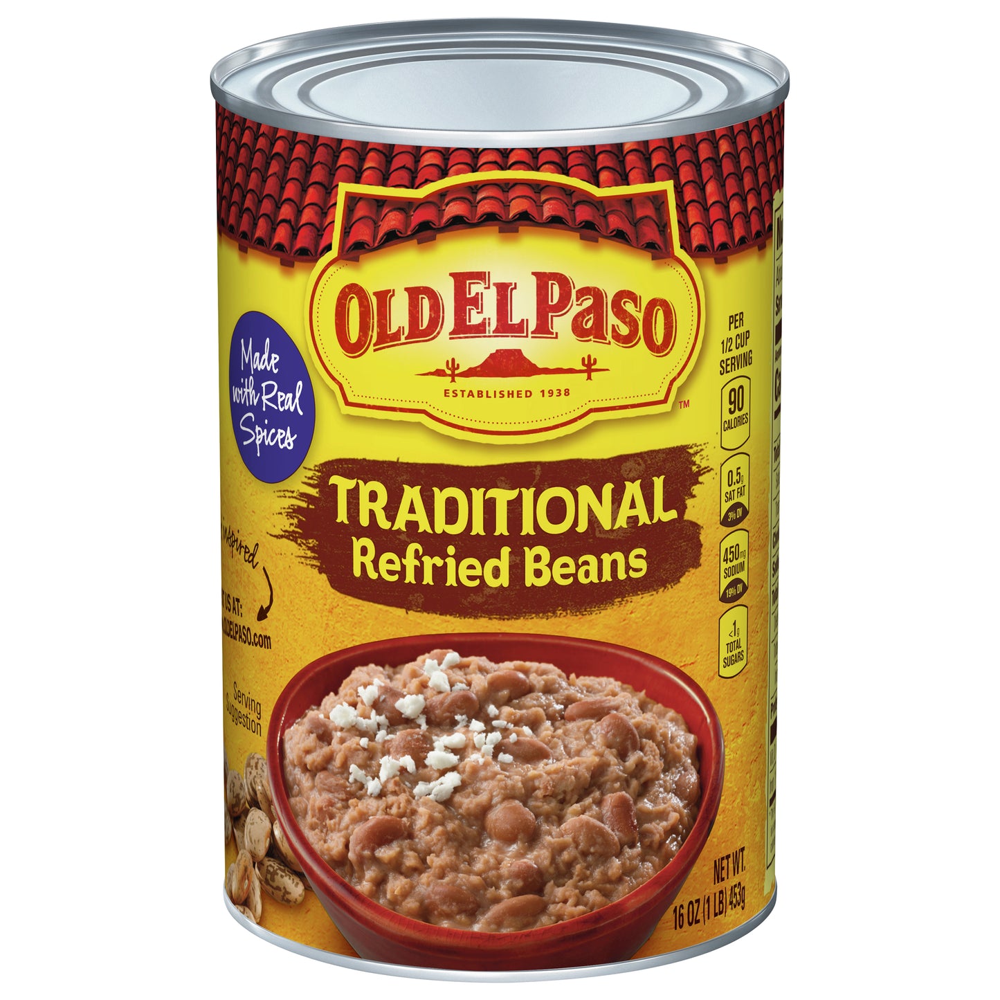 Old El Paso Traditional Canned Refried Beans, 16 oz.