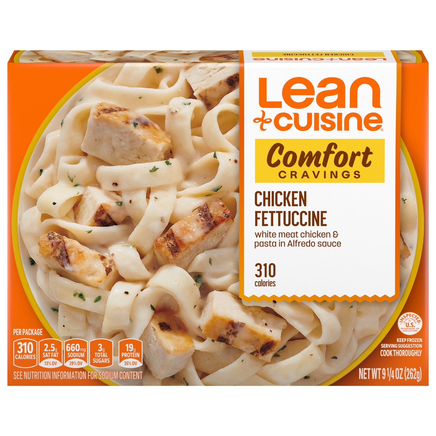 Lean Cuisine Frozen Meal Chicken Fettuccine, Comfort Cravings Microwave Meal, Chicken Pasta Dinner, Frozen Dinner for One 9.25 oz.