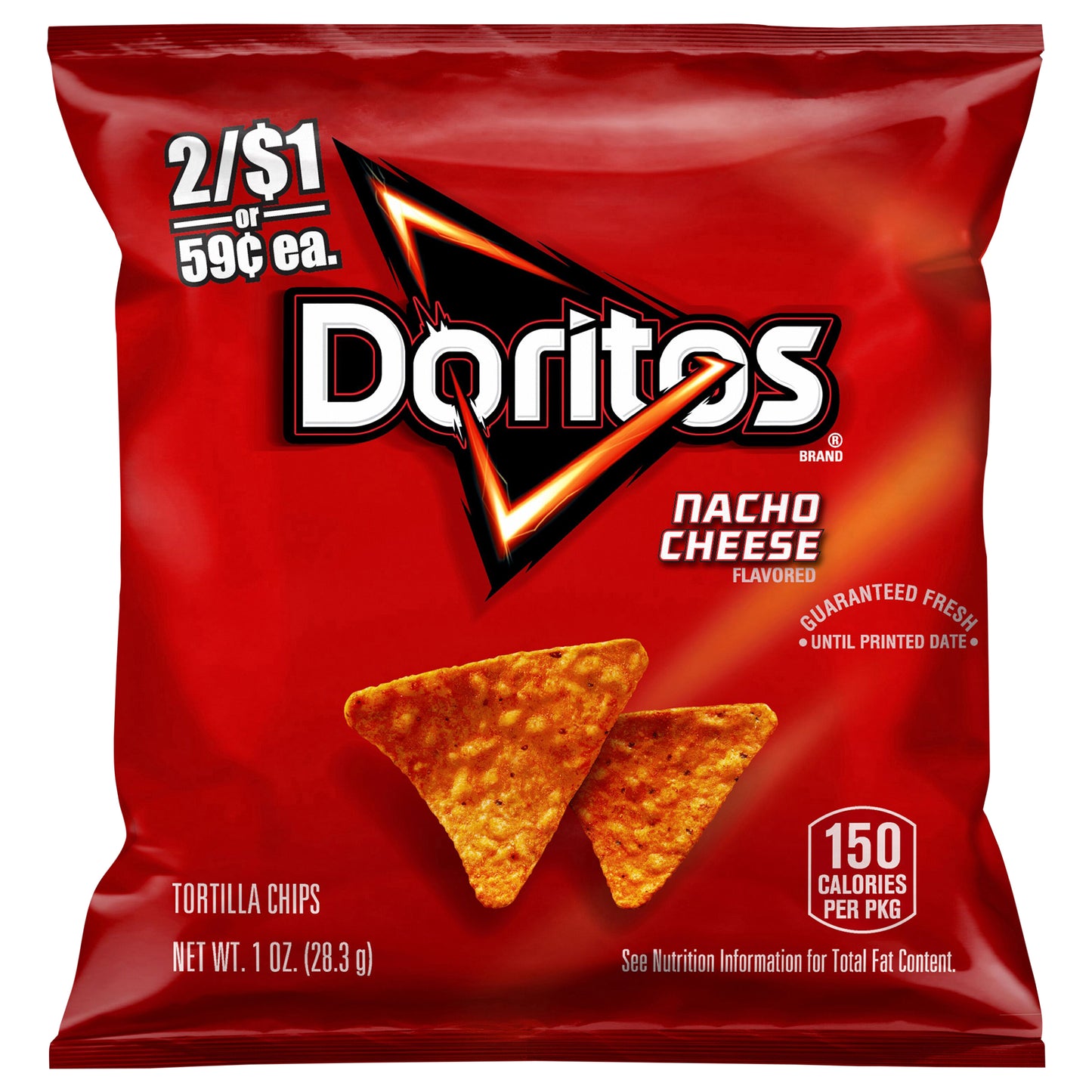 Doritos Tortilla Chips Nacho Cheese Flavored 1 Oz