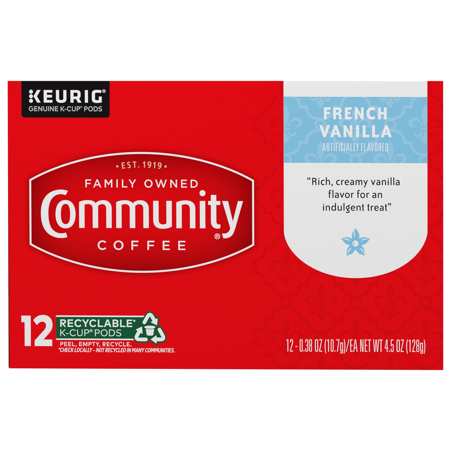 Community Coffee French Vanilla Medium Roast Single Serve 12 ct Box