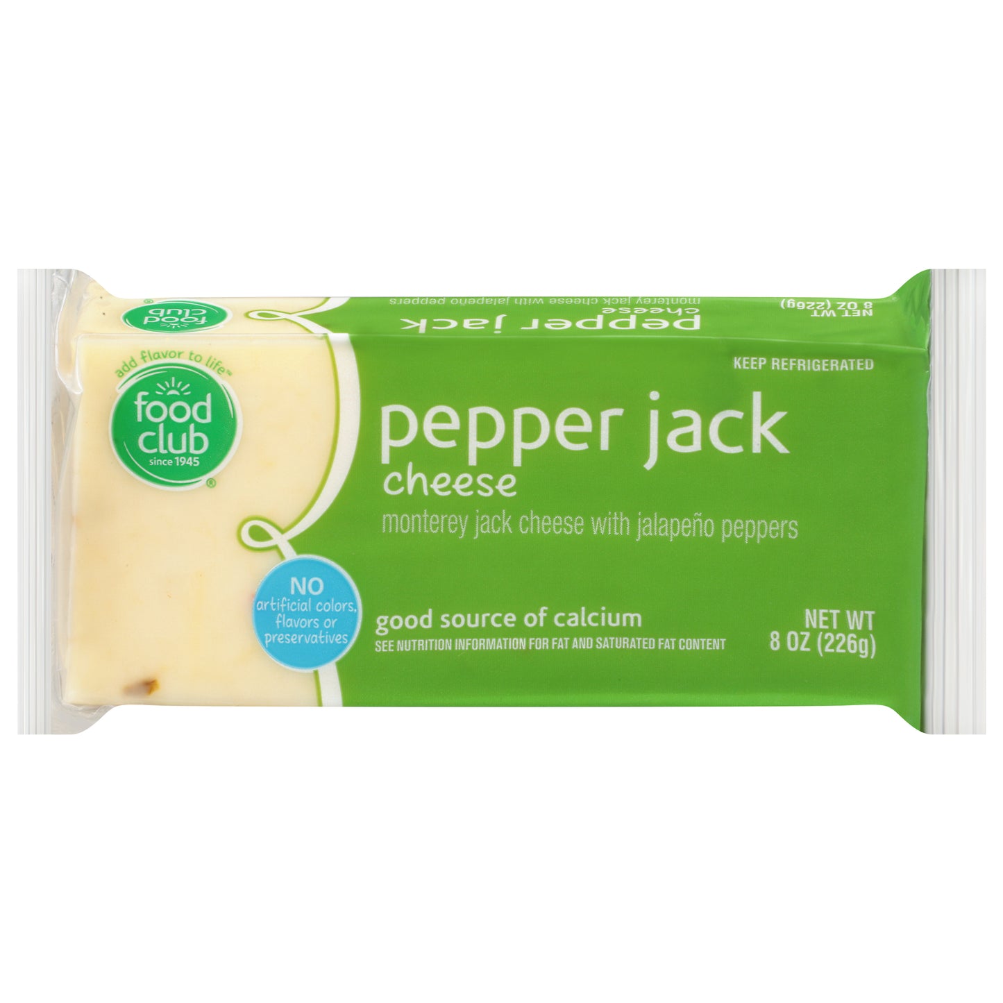 Food Club Pepper Jack Cheese 8 oz