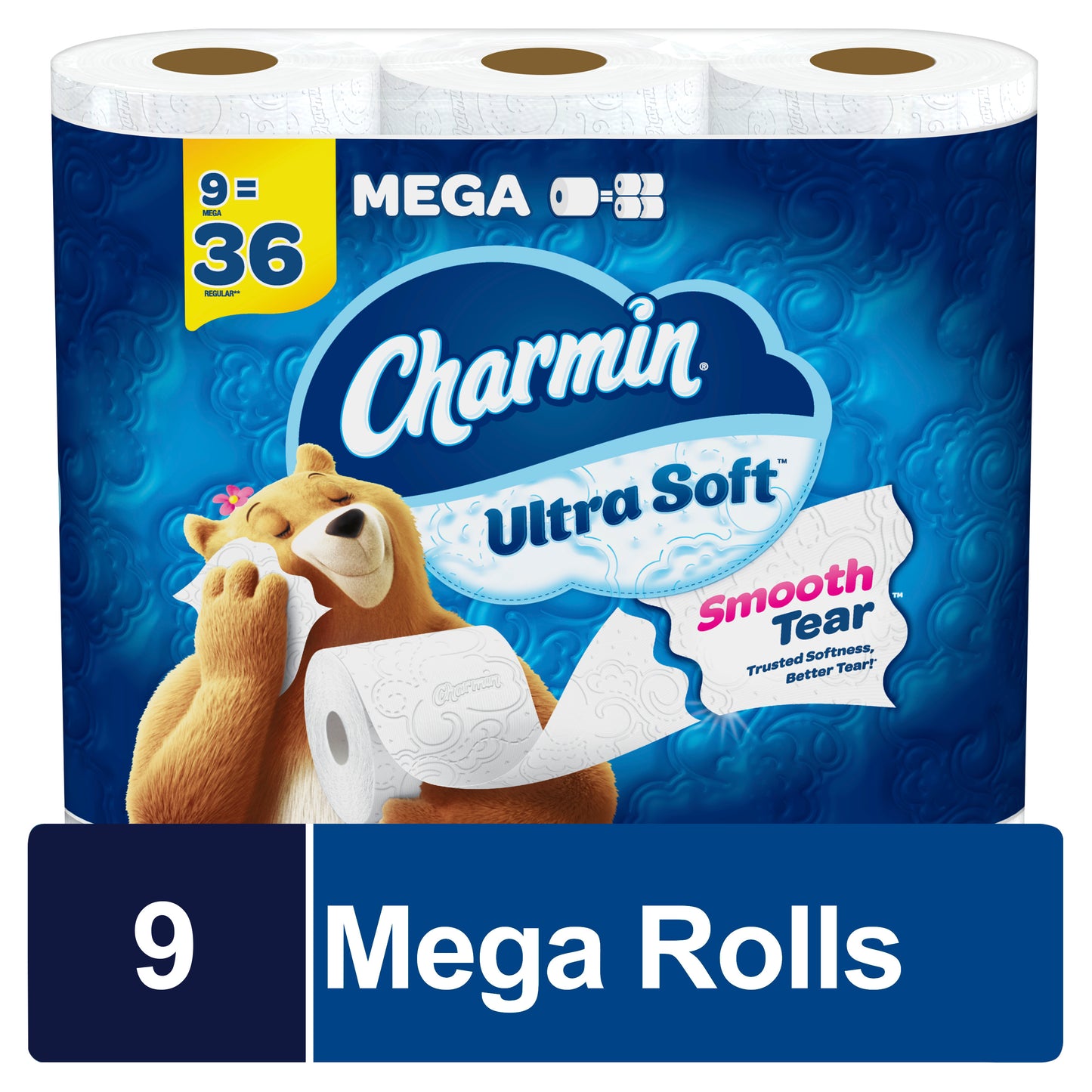 Charmin Ultra Soft Toilet Paper 9 Mega Rolls, 224 Sheets Per Roll