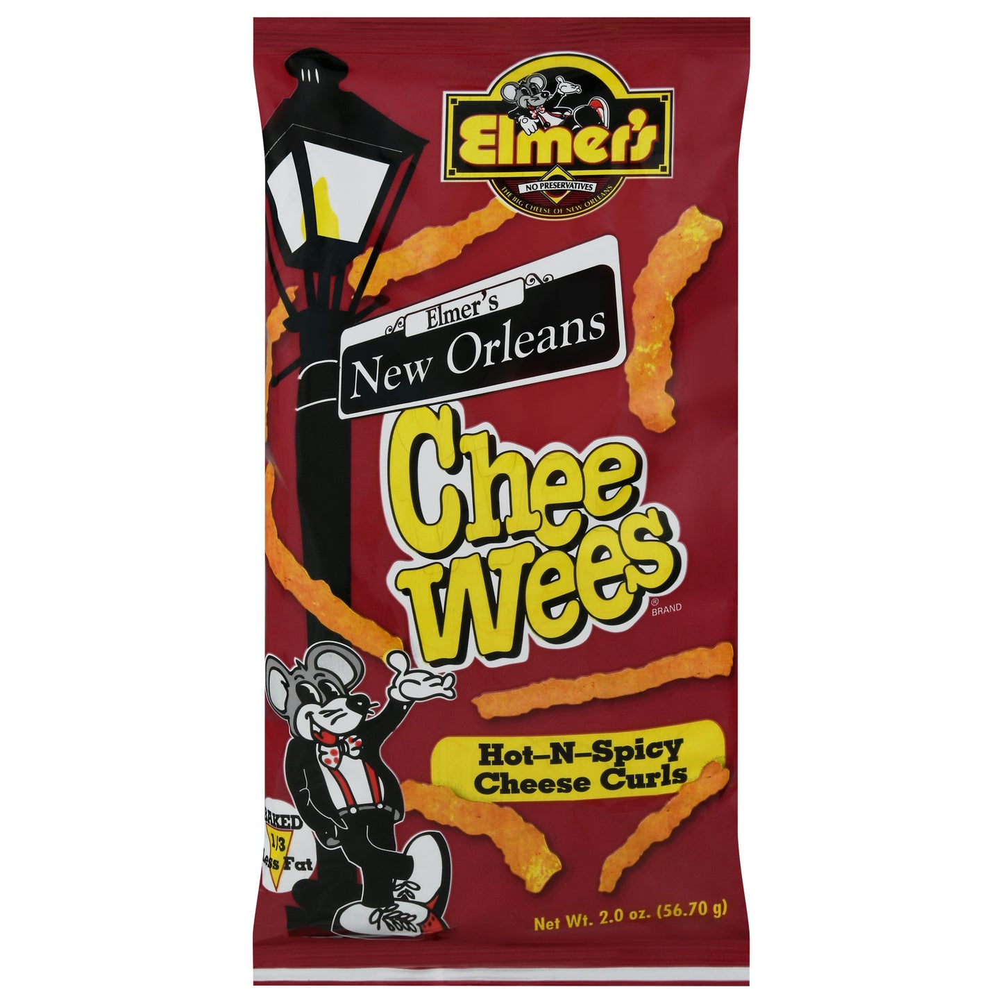 Elmer's CheeWees New Orleans Hot-N-Spicy Cheese Curls 2.0 oz