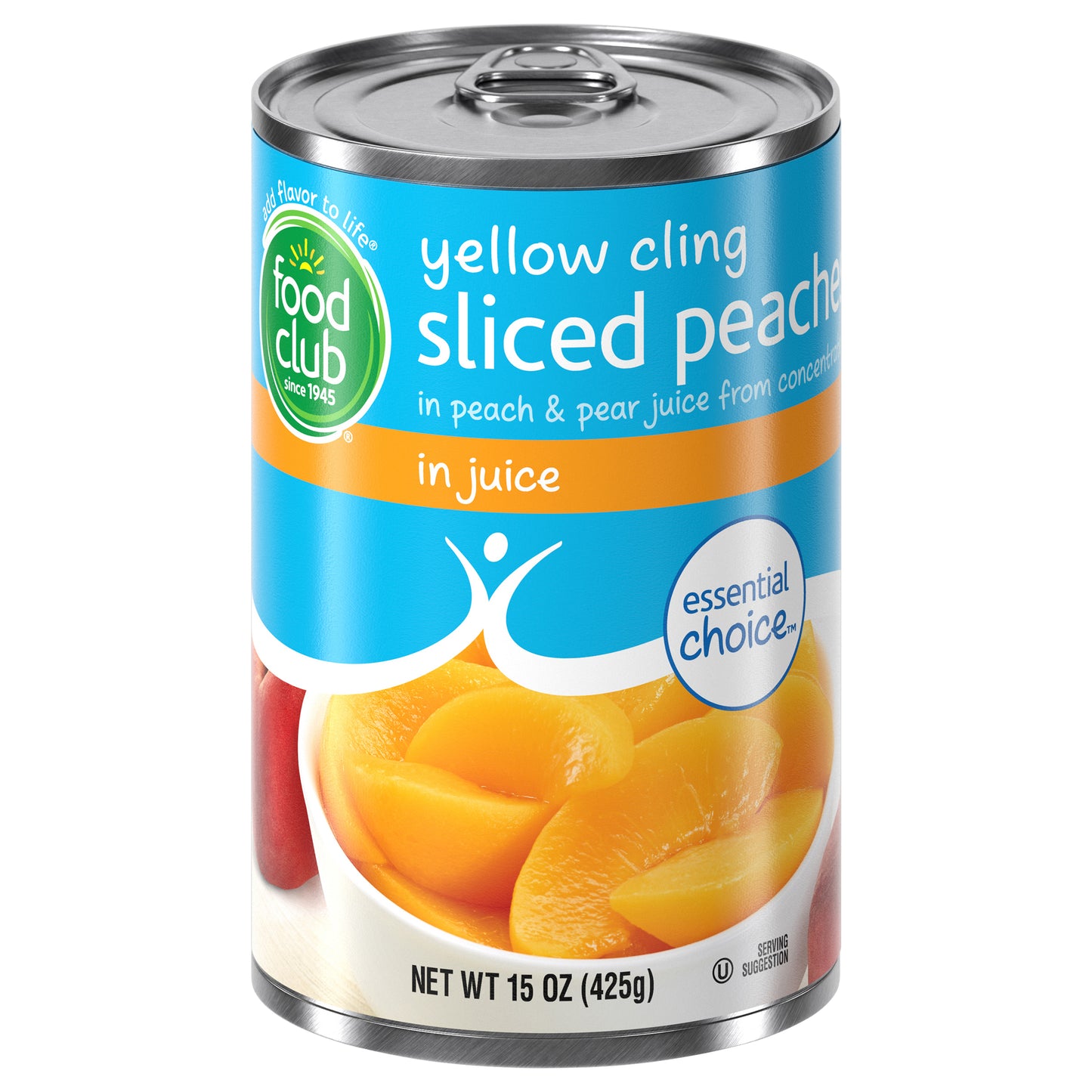 Food Club Essential Choice Yellow Cling Sliced Peaches in Juice 15 oz