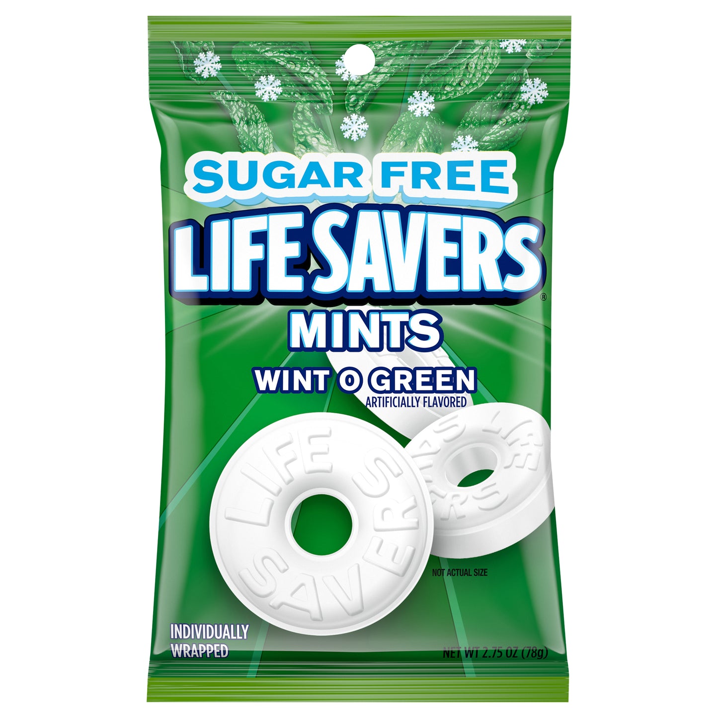 LIFE SAVERS Wint O Green Sugarfree Mints Candy Bag