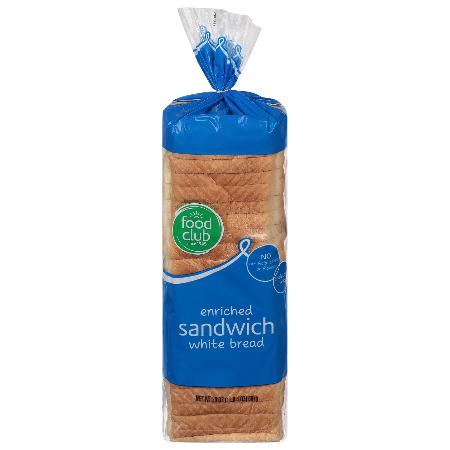 Food Club Sandwich Enriched White Bread 20 oz