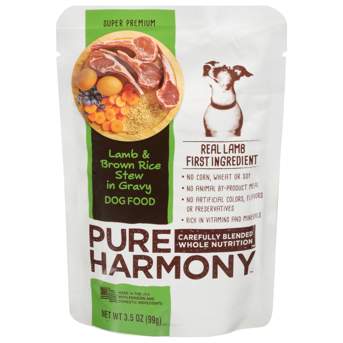 Pure Harmony Super Premium Lamb & Brown Rice Stew in Gravy Dog Food 3.5 oz