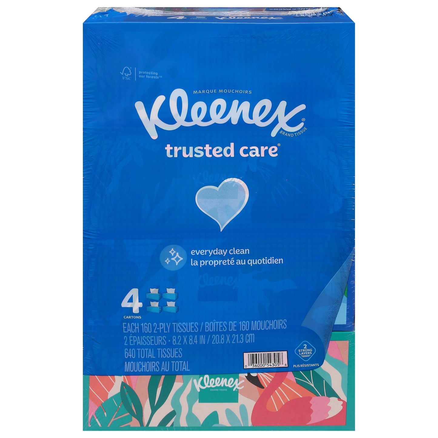 Kleenex Trusted Care 2-Ply Tissues 4 -160 Tissue Cartons