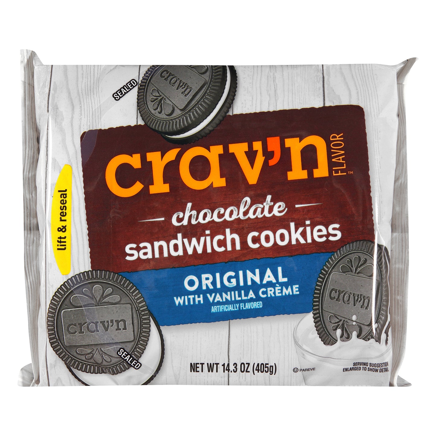 Crav'n Flavor Original with Vanilla Creme Chocolate Sandwich Cookies 14.3 oz
