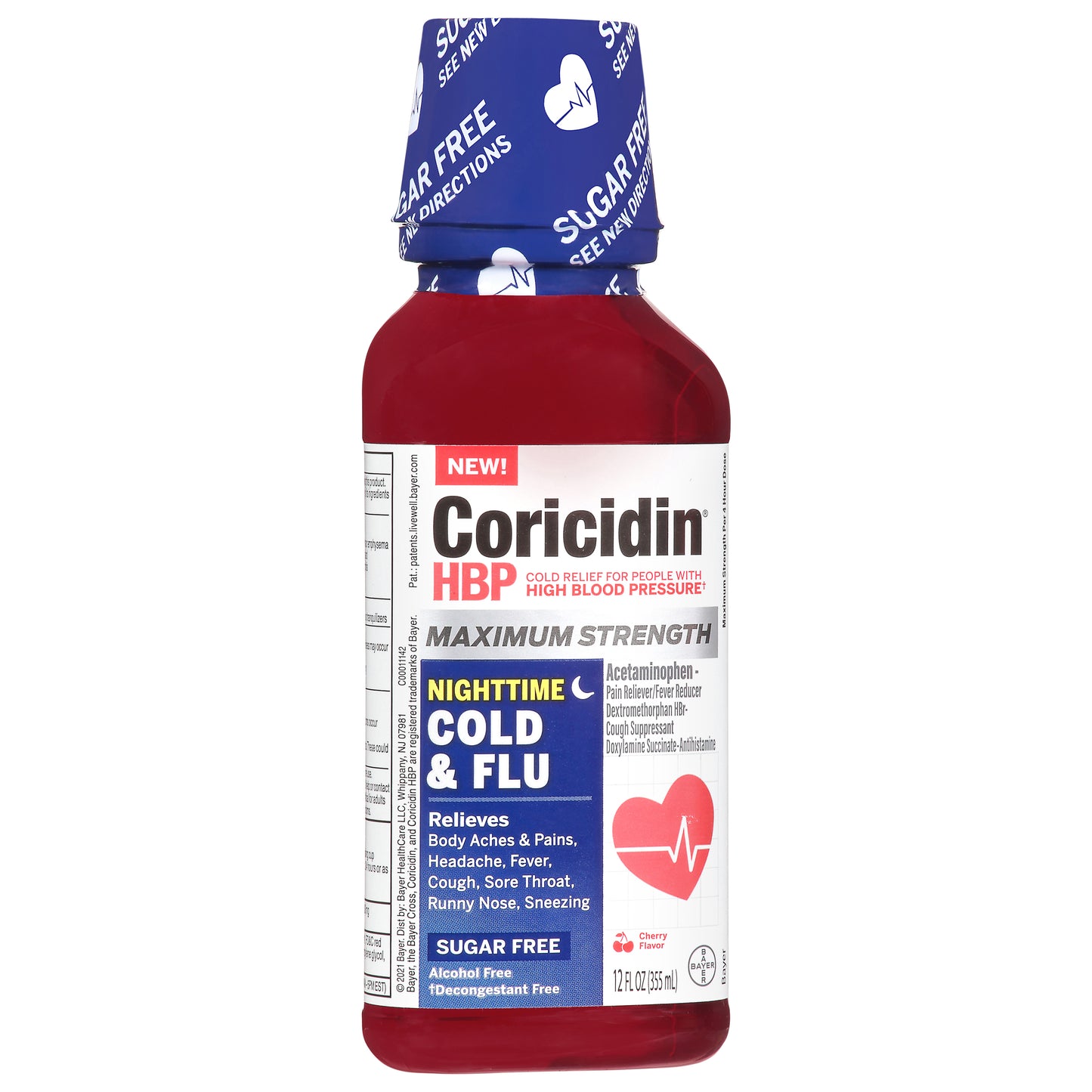 Coricidin Maximum Strength Nighttime Cherry Flavored Cold & Flu 12 fl oz
