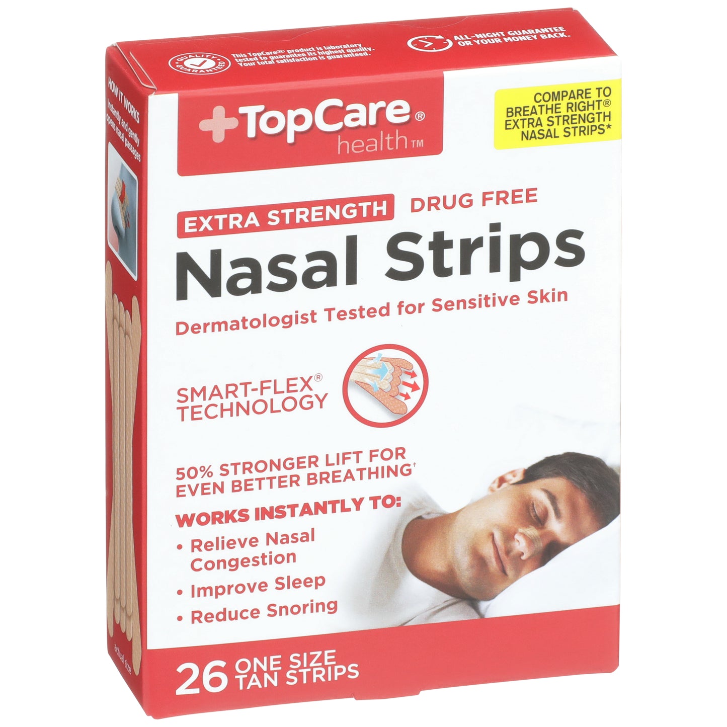 Extra Strength One Size Nasal Strips, Tan