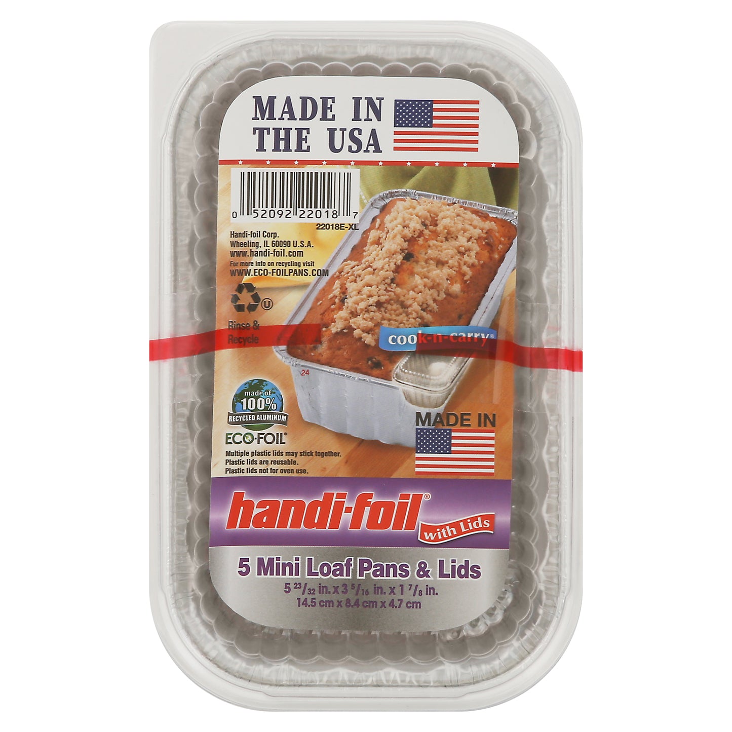 Handi-Foil Mini Loaf Pans & Lids 5 ea