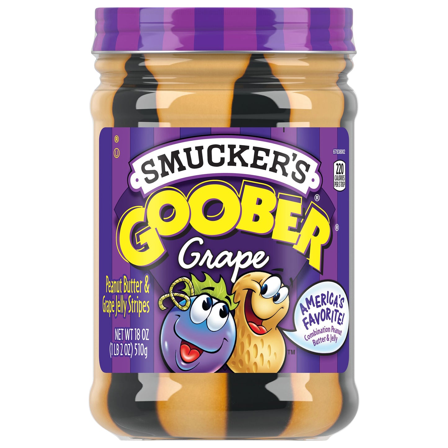 Smucker's Goober Peanut Butter and Grape Jelly Stripes, 18 Ounces