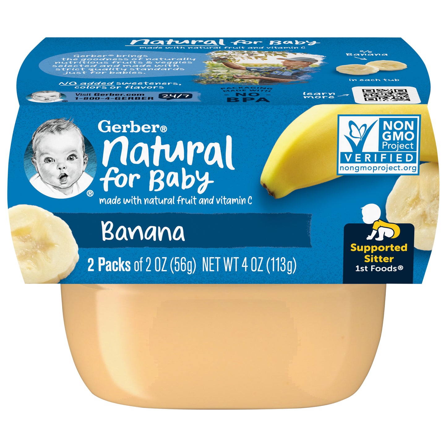 Gerber 1st Foods Banana Baby Food, 2-2 oz. Tubs
