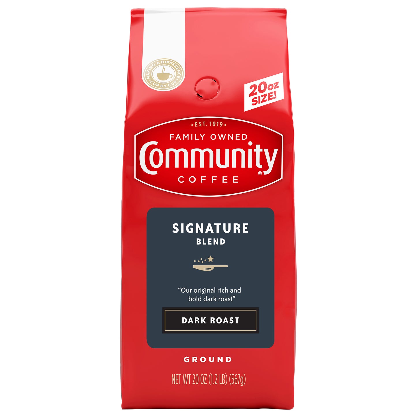 Community Coffee Signature Blend Dark Roast Ground Coffee 20 oz. Bag