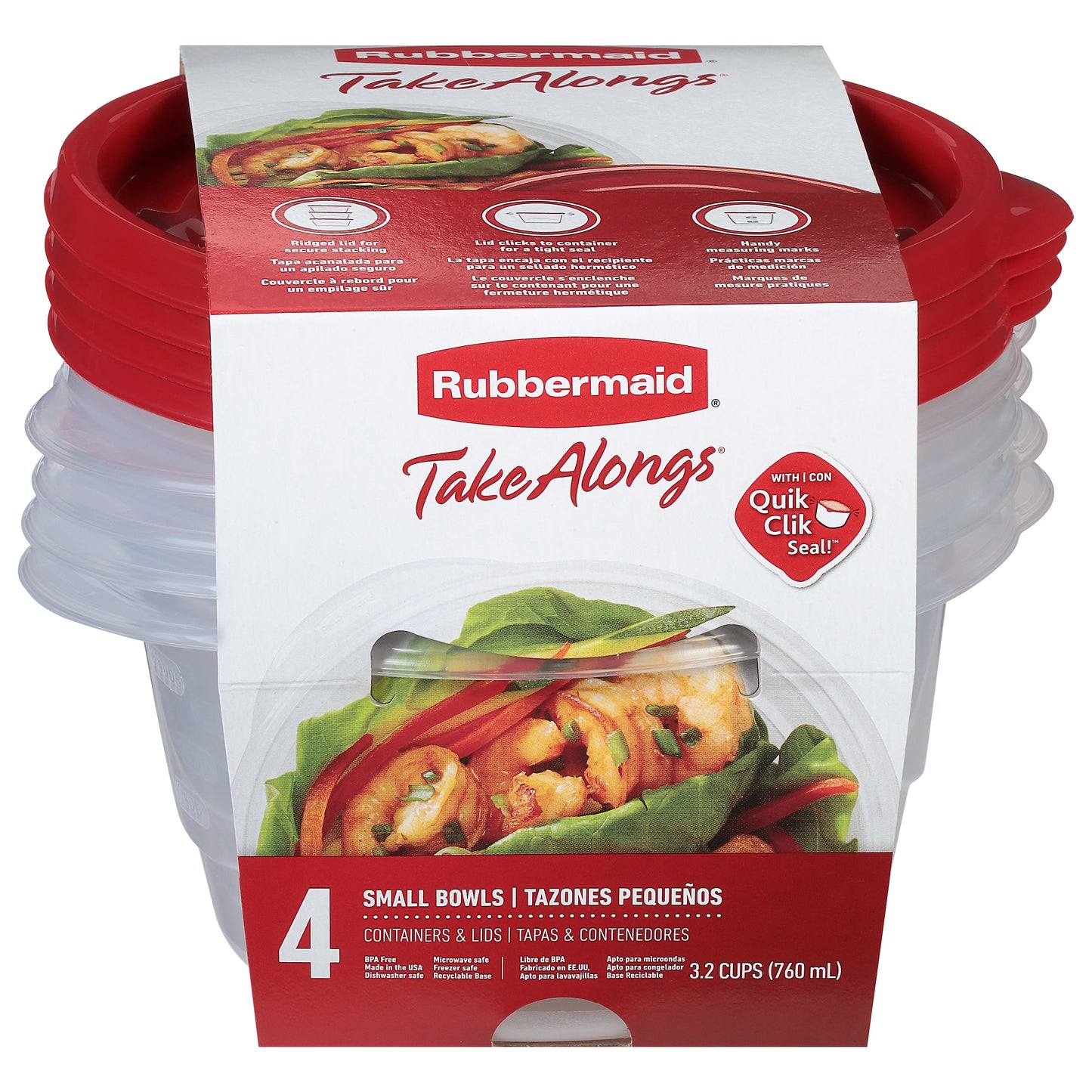 Rubbermaid Take Alongs 3.2 Cups Small Bowls Containers & Lids Small 4 ea
