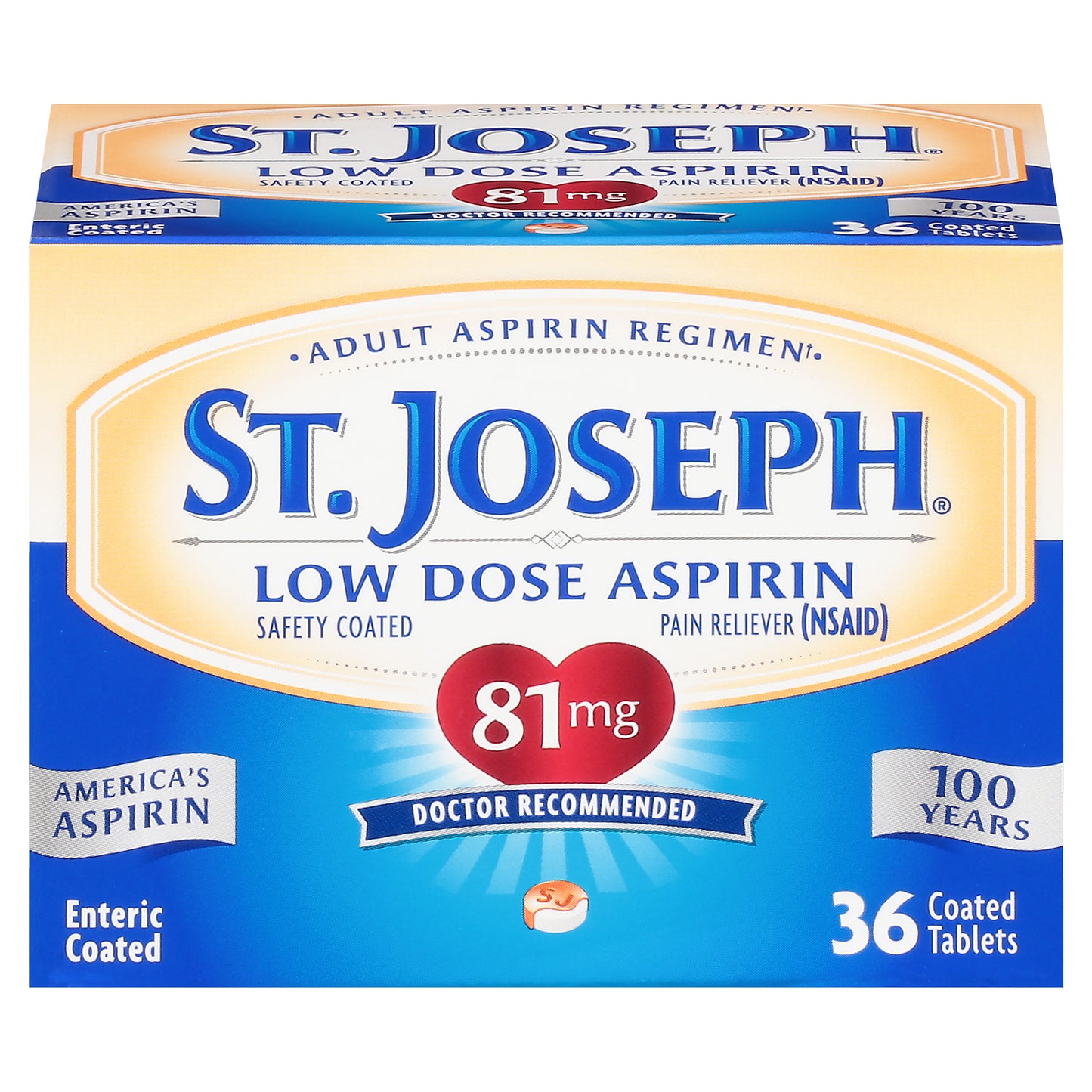St. Joseph 81 mg Low Dose Aspirin Coated Tablets 36 ea