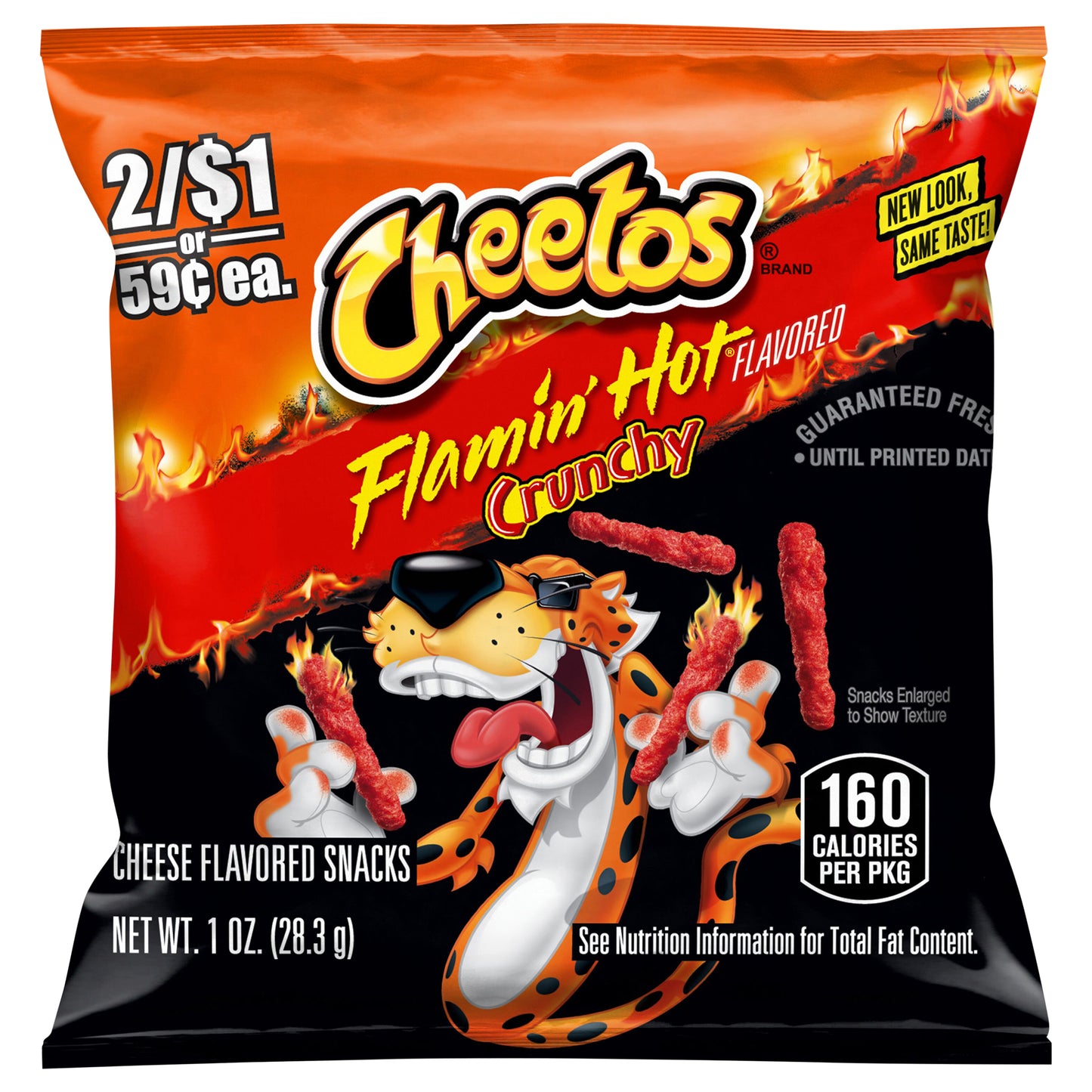 Cheetos Crunchy Cheese Flavored Snacks Flamin' Hot Flavored 1 Oz