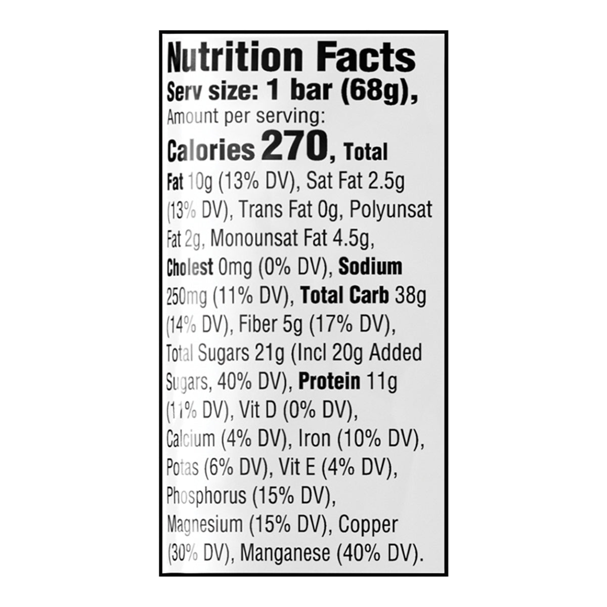 Full Circle Market Chocolate Peanut Butter Energy Bar 2.4 oz