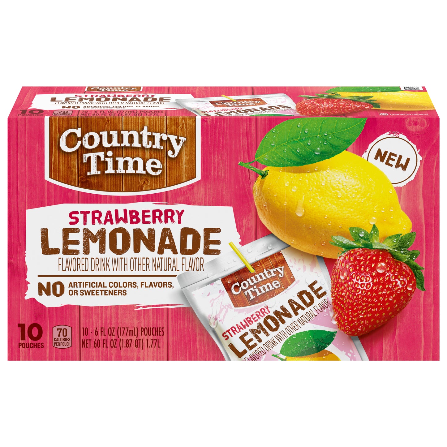 Country Time Strawberry Lemonade 10 - 6 fl oz Pouches