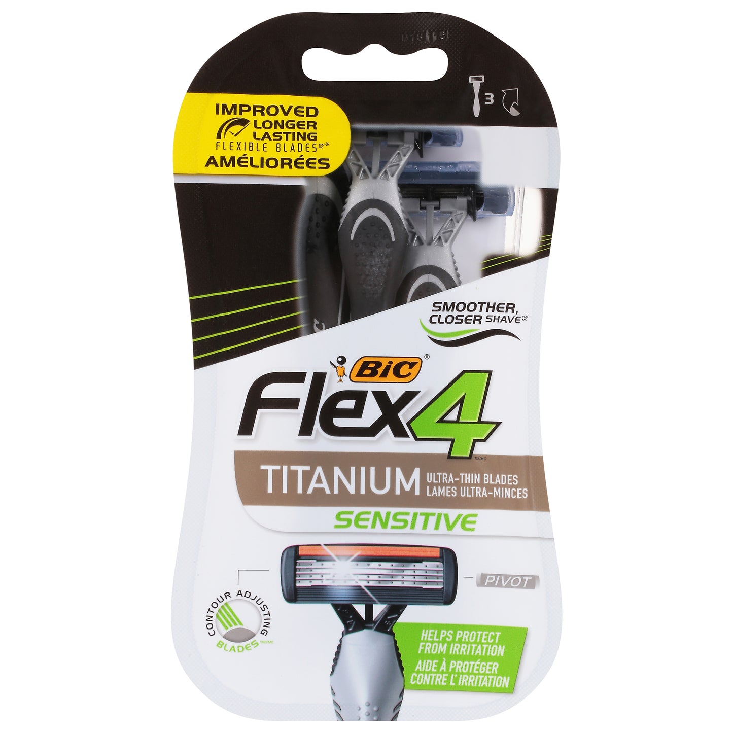 BiC Flex4 Sensitive Titanium Razors 3 ea