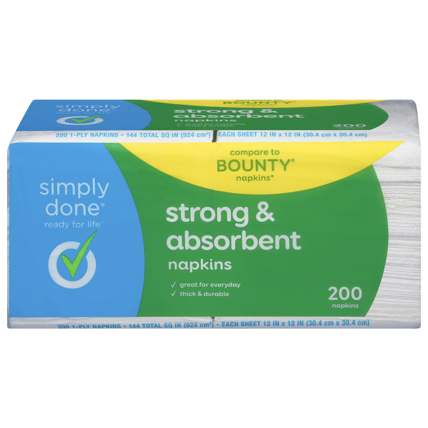 Simply Done 1-Ply Strong & Absorbent Napkins 200 ea