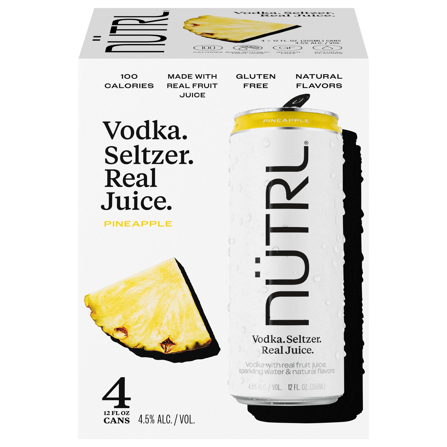 Nutrl Pineapple Vodka Seltzer 4 - 12 fl oz Cans