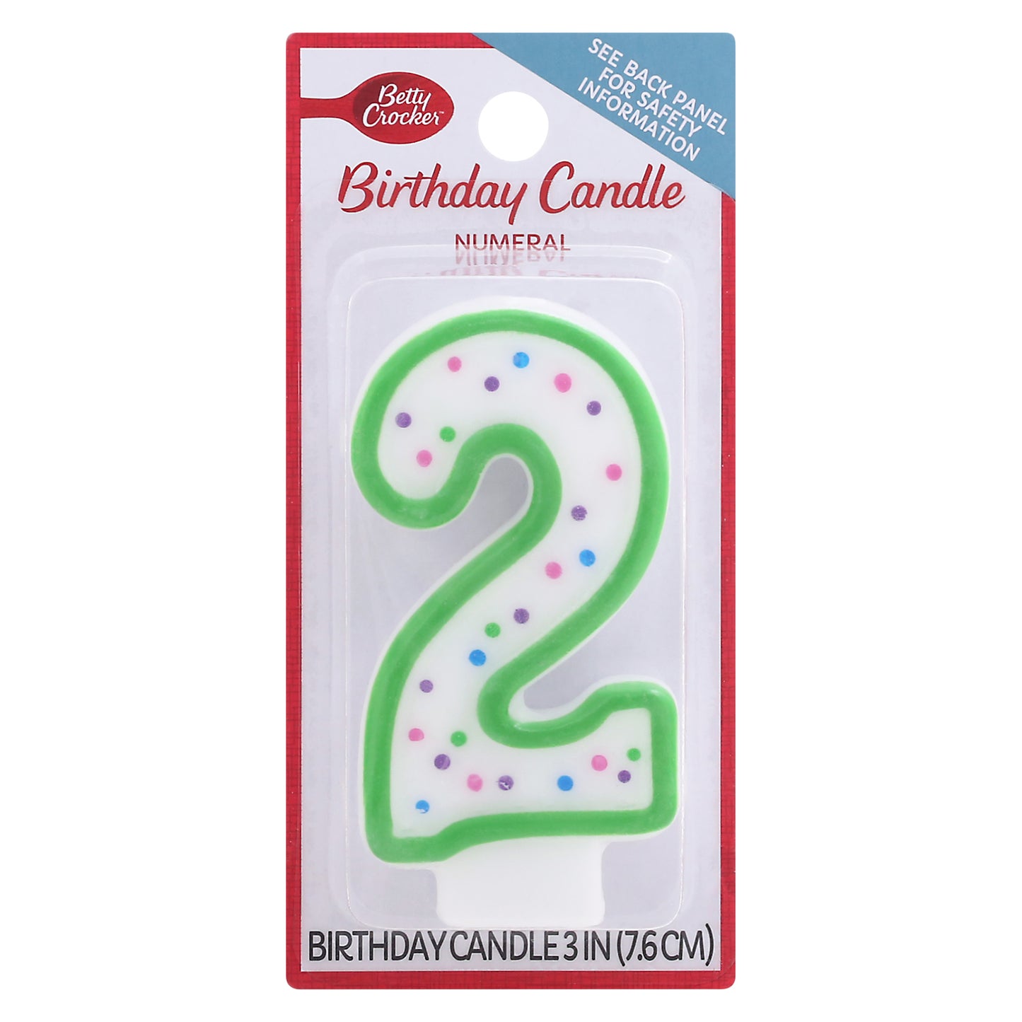 Betty Crocker 3 Inch Numeral 2 Birthday Candle 1 ea