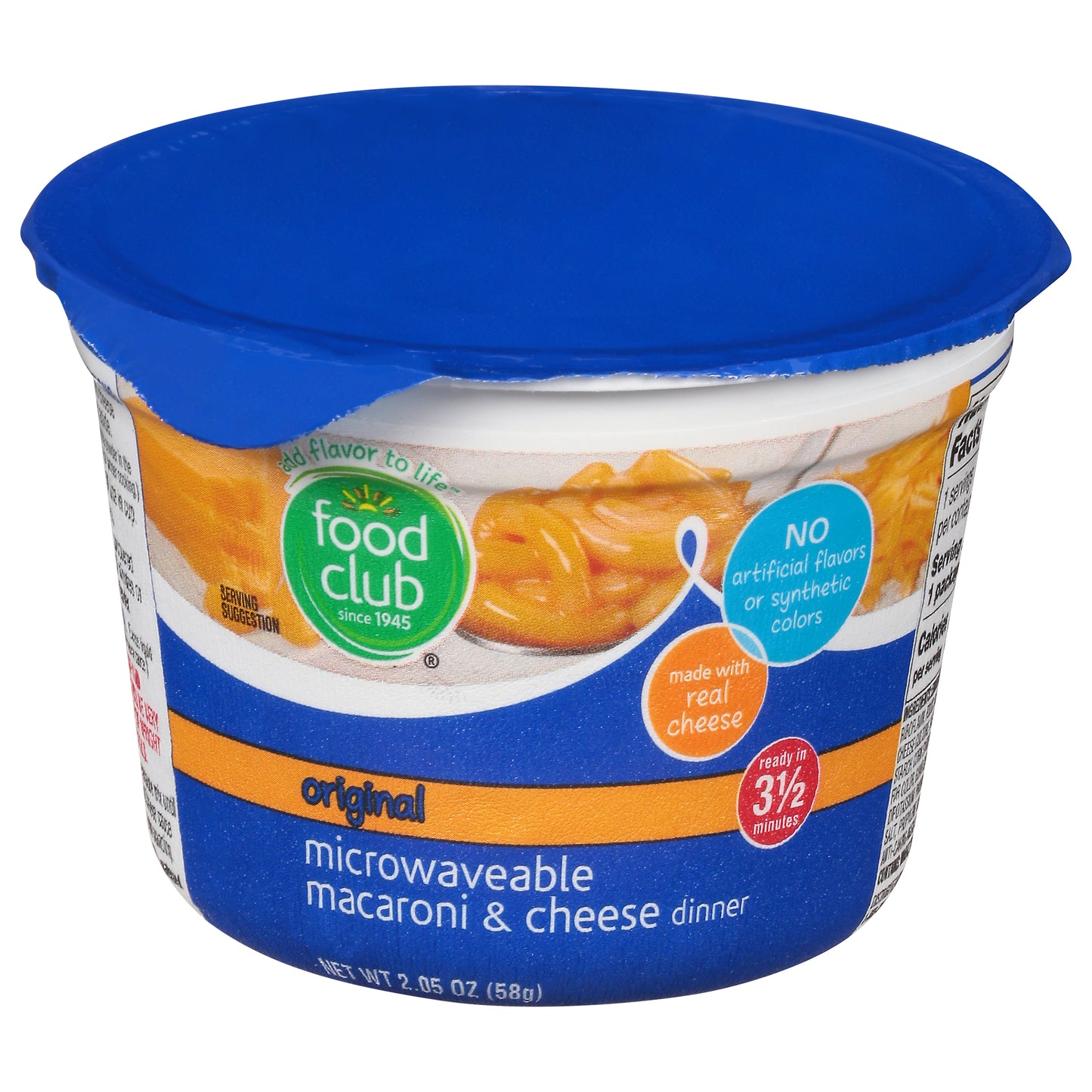 Food Club Microwaveable Original Macaroni & Cheese Dinner 2.05 oz