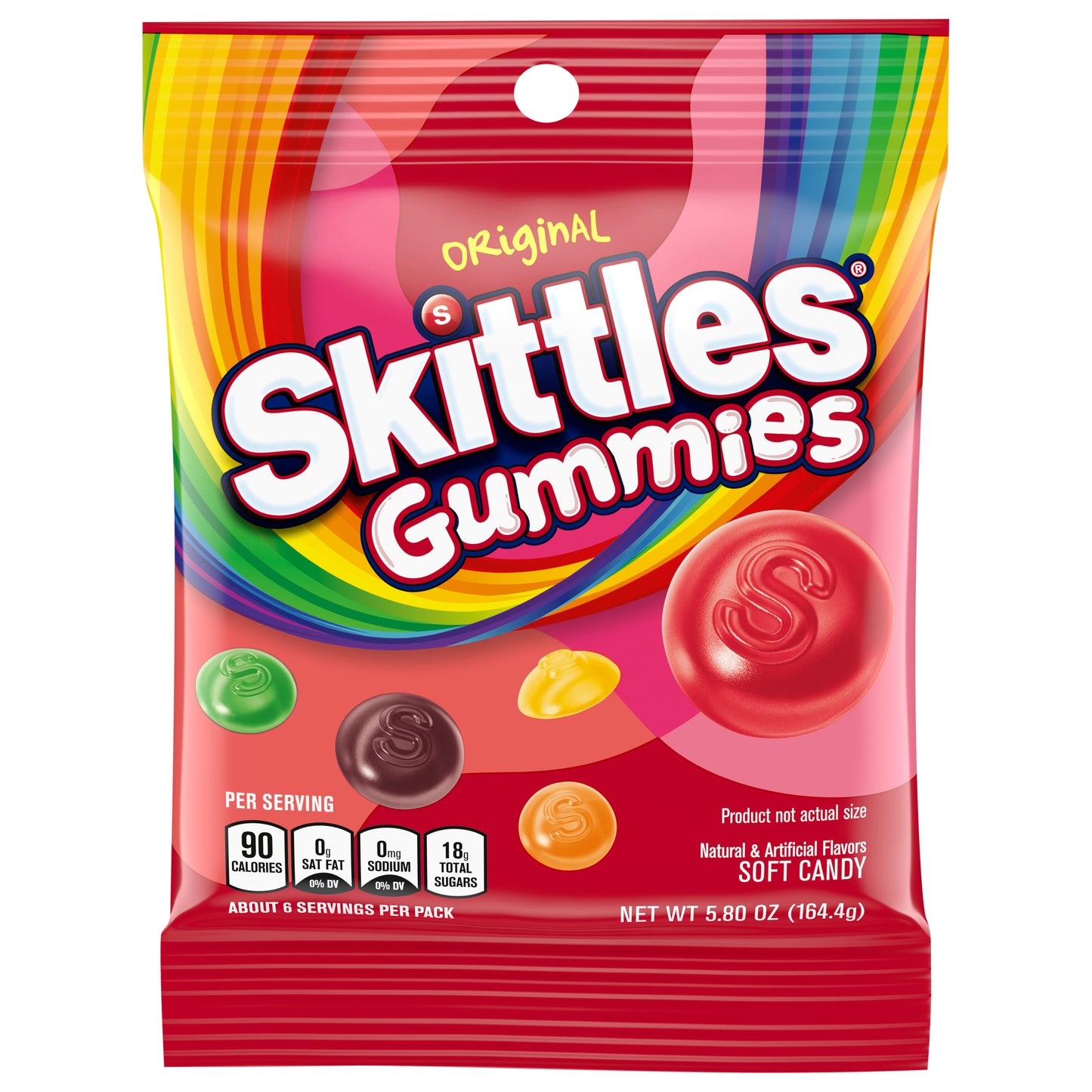 SKITTLES Original Gummy Candy, 5.8 oz Bag