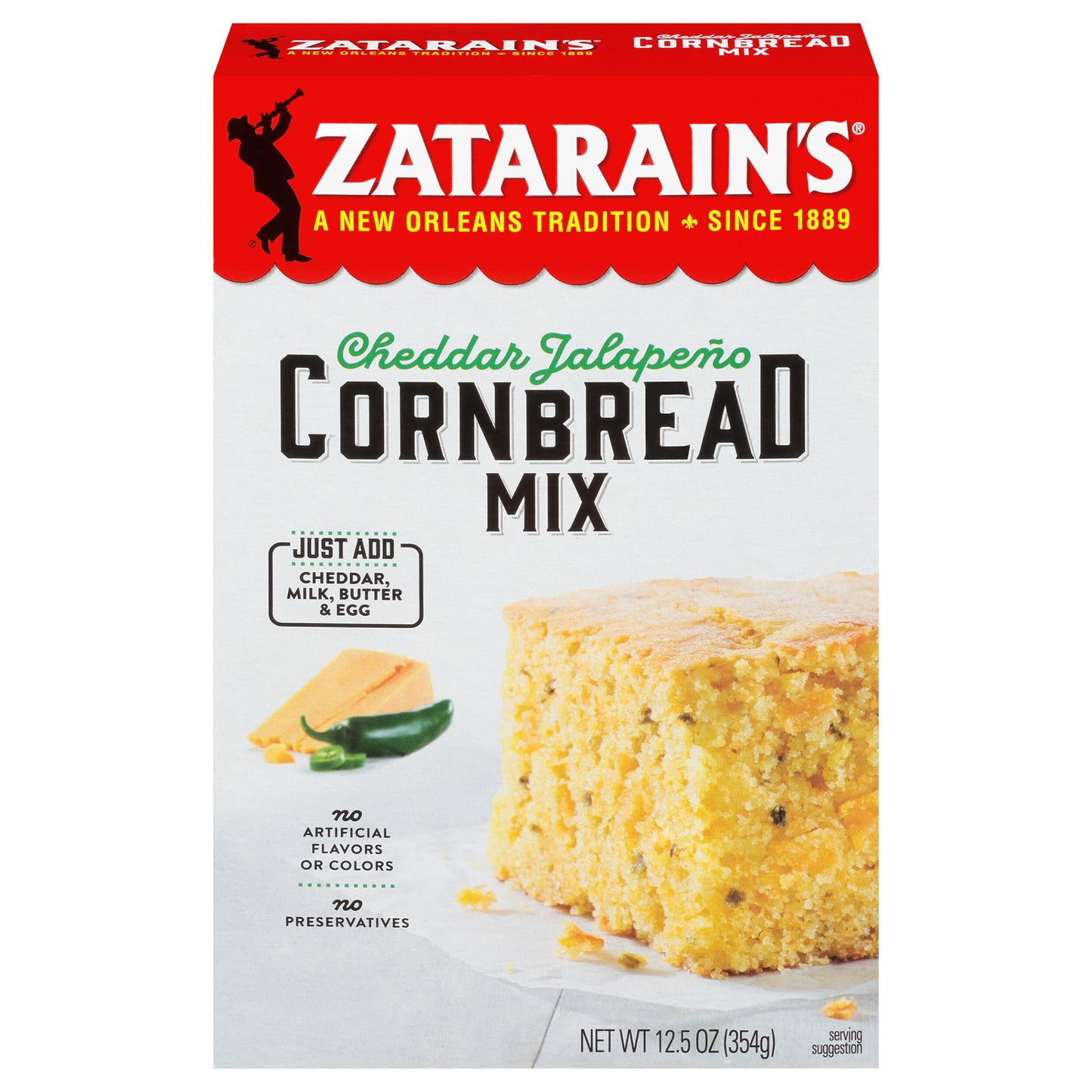 Zatarain's Cheddar Jalapeno Cornbread Mix, 12.5 oz