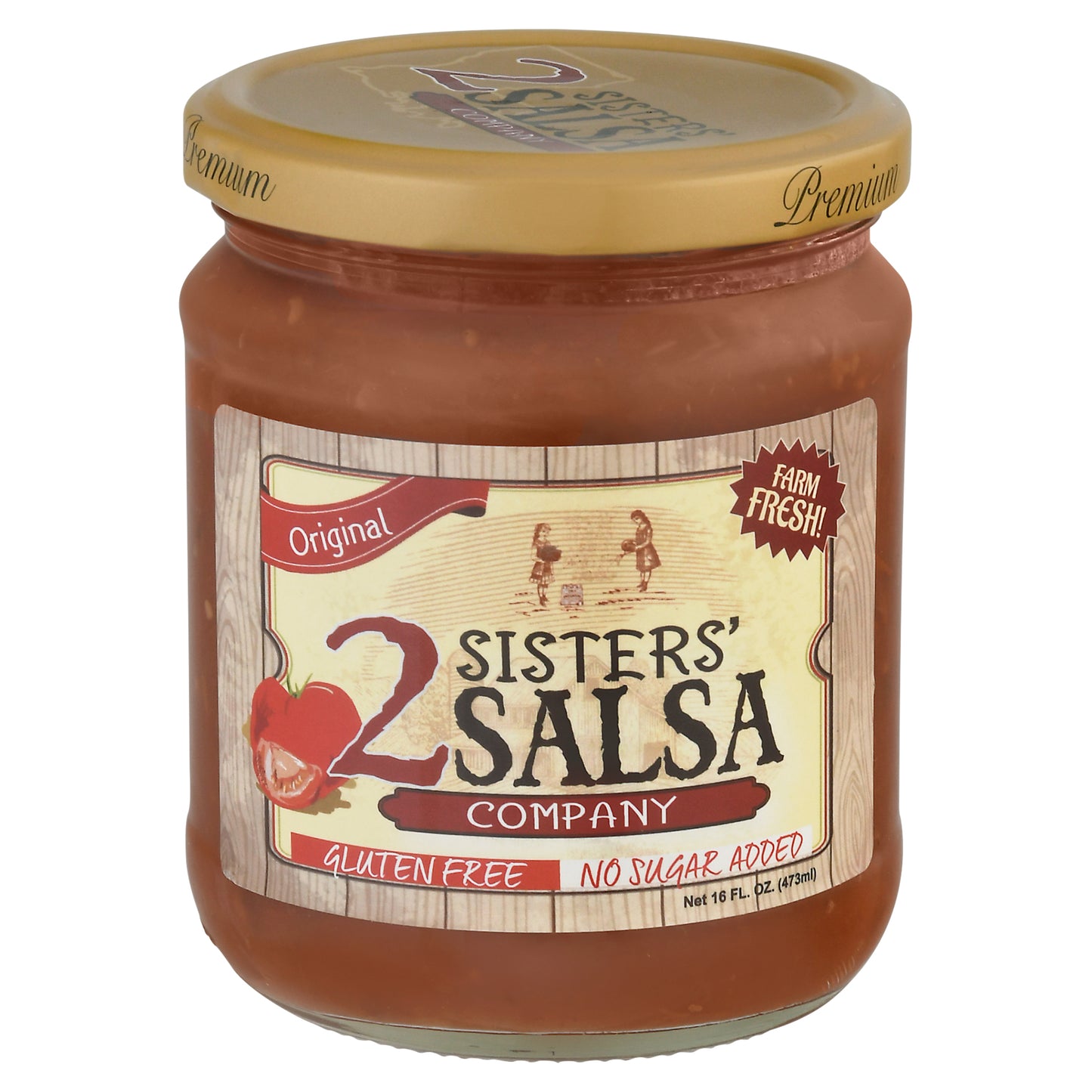 2 Sisters' Salsa Company Premium Original Salsa 16 fl oz