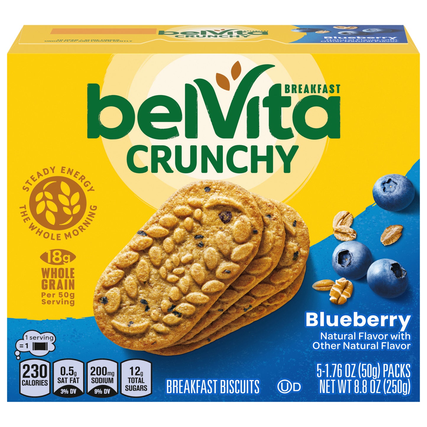 belVita Blueberry Breakfast Biscuits, 5 Packs (4 Biscuits Per Pack)