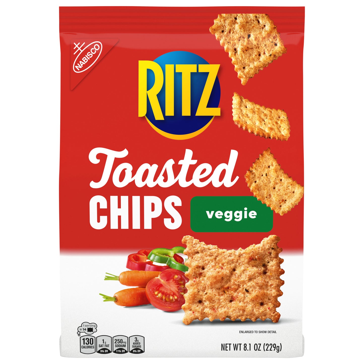 RITZ Toasted Chips Veggie Crackers, 8.1 oz