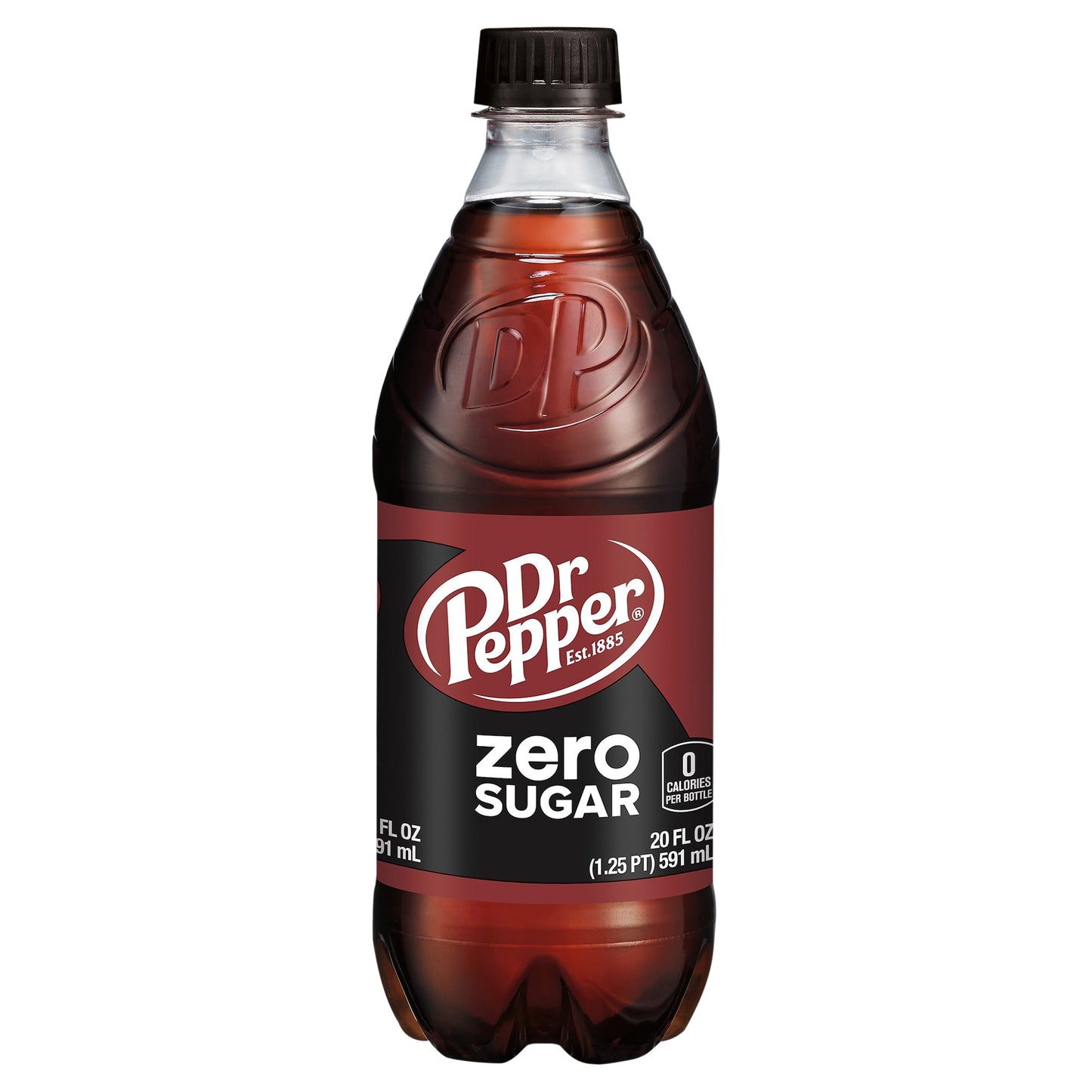 Dr Pepper Zero Sugar Soda, 20 fl oz bottle