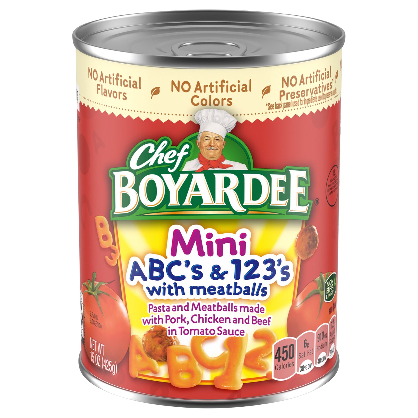 Chef Boyardee Mini ABC's and 123's with Meatballs, 15 oz