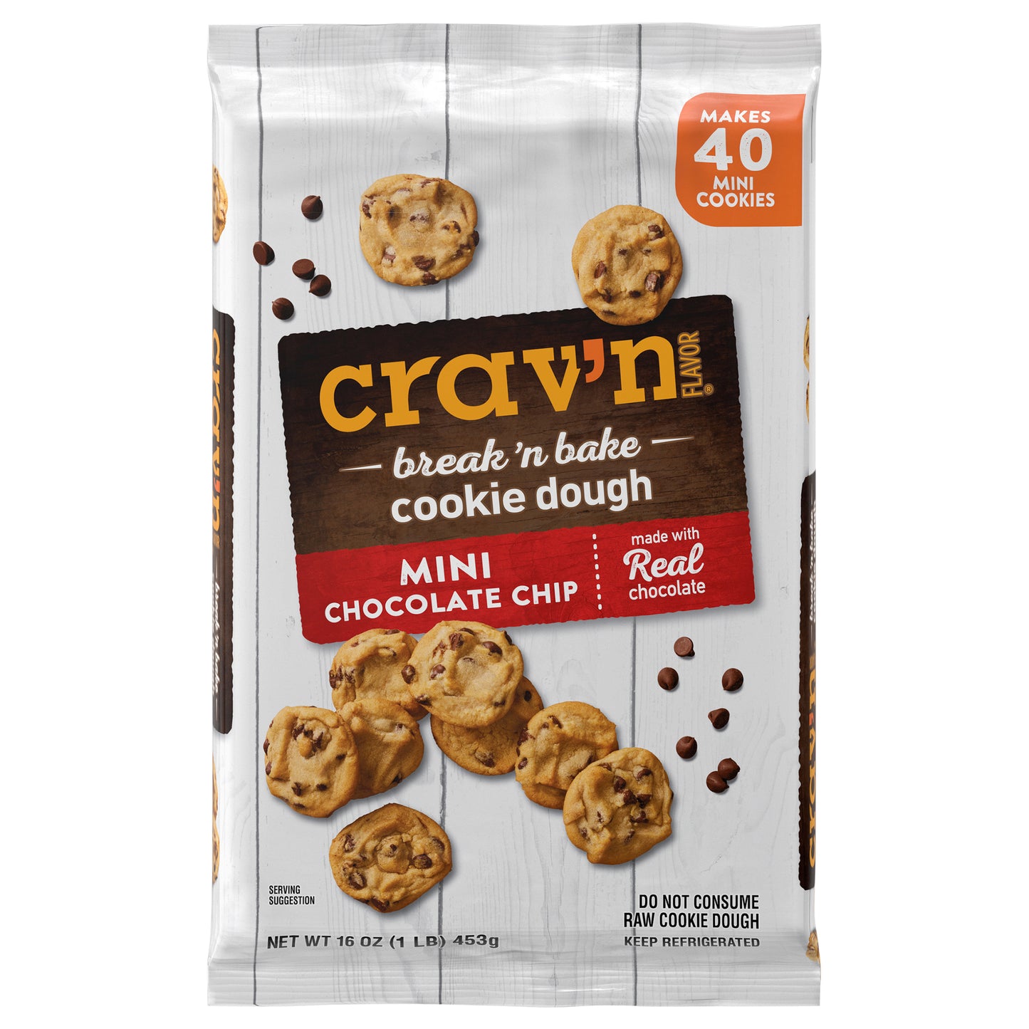 Crav'n Flavor Break 'n Bake Mini Chocolate Chip Cookie Dough 16 oz