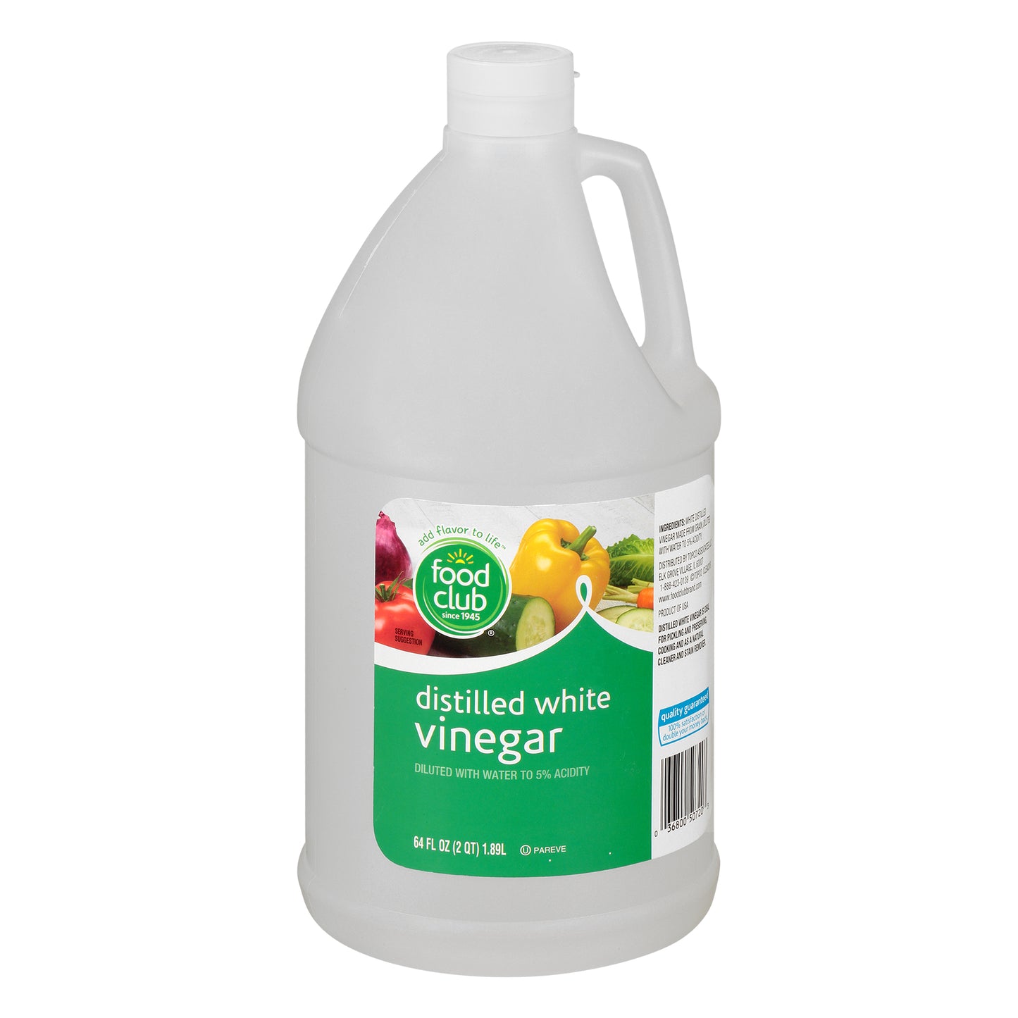 Food Club Distilled White Vinegar 64 oz Jug