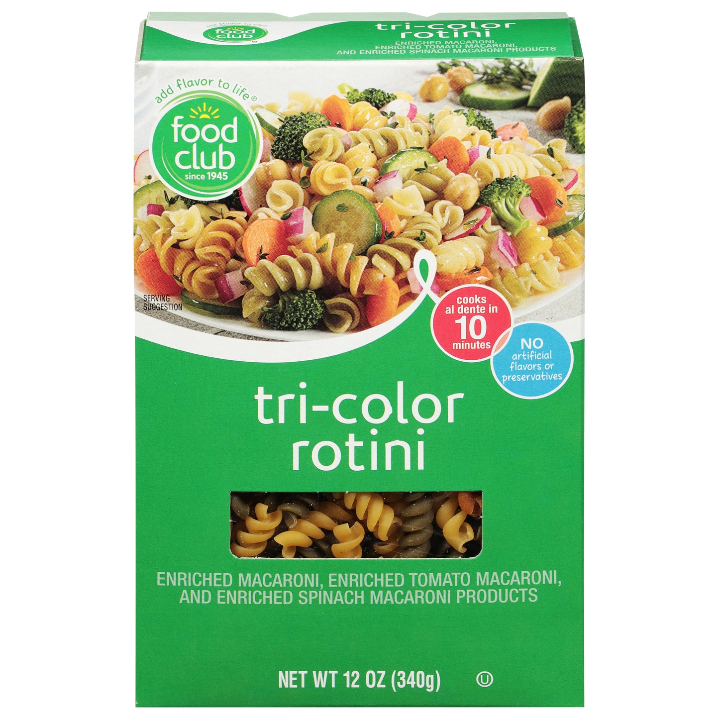 Food Club Tri-Color Rotini 12 oz