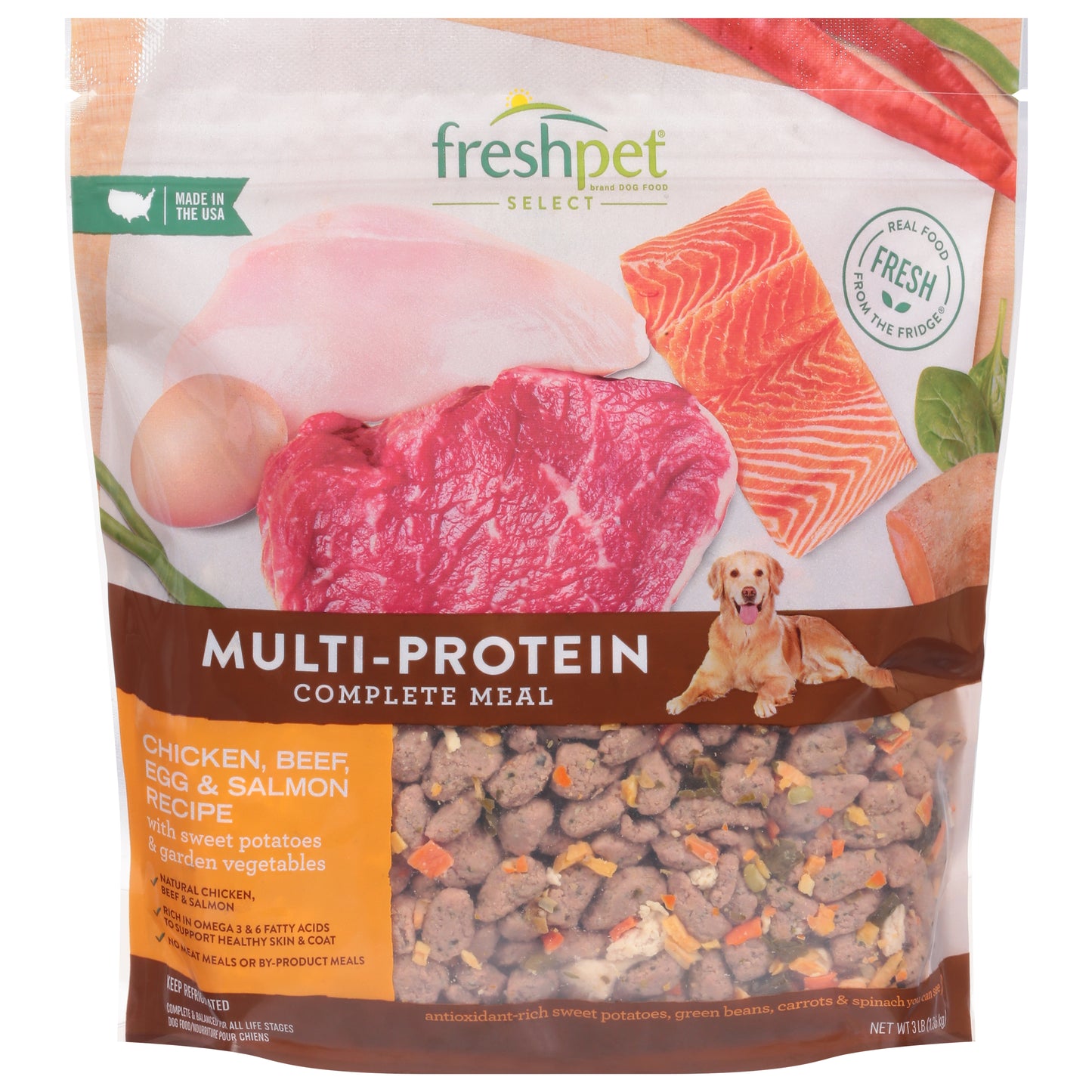Freshpet Select Multi-Protein Chicken, Beef, Egg & Salmon Recipe Dog Food 3 lb