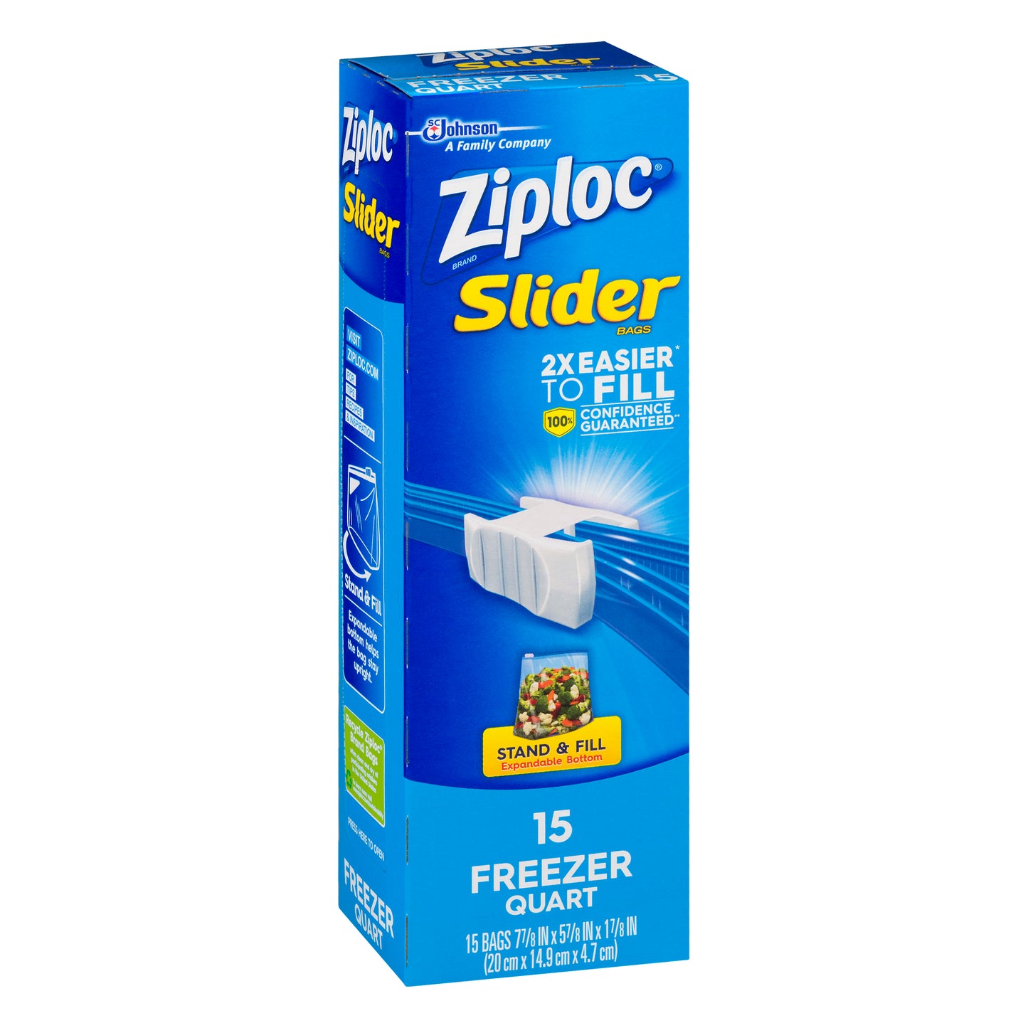 Ziploc Slider Quart Storage Bags 15 ea