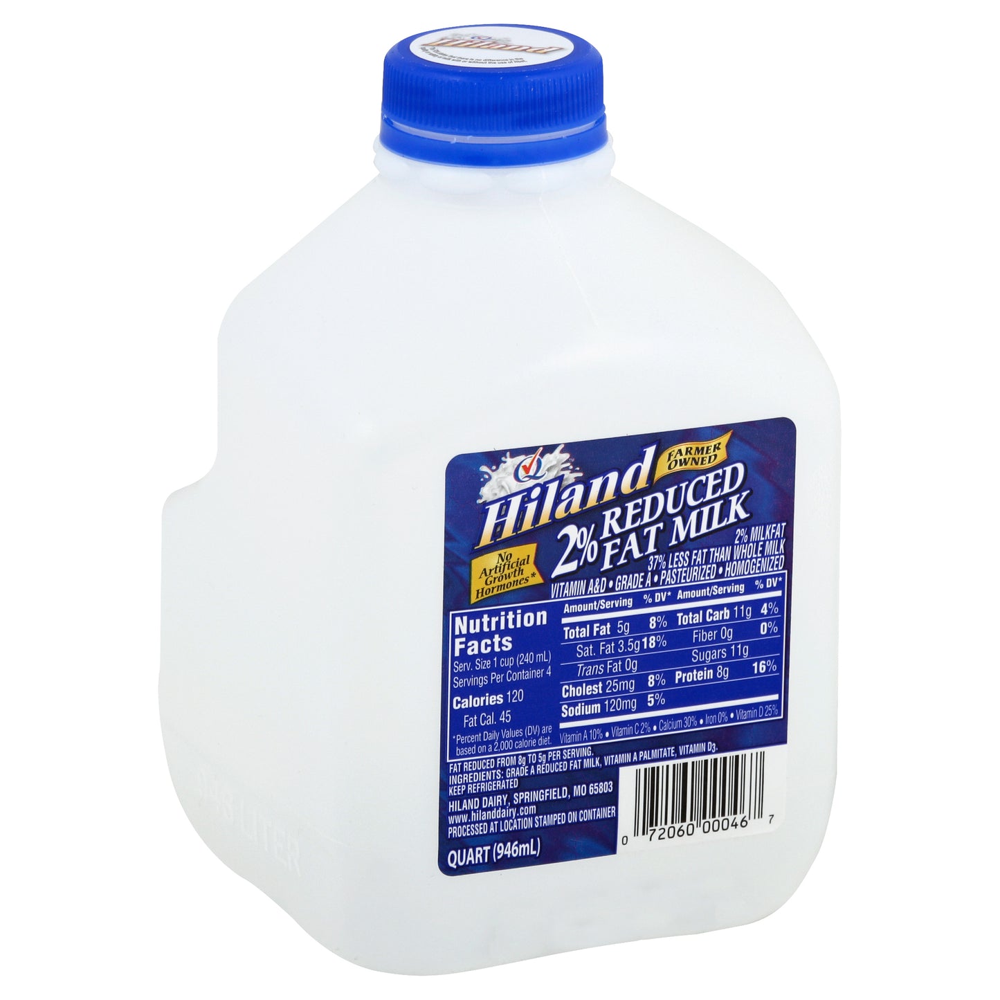 Hiland Milk 1 qt - 2% REDUCED FAT MILK