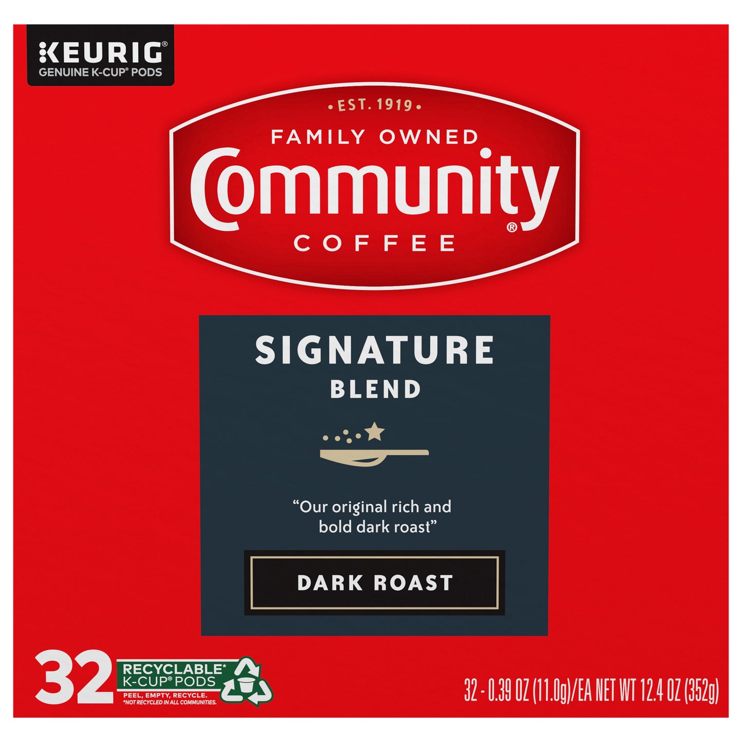 Community Coffee Signature Blend Dark Roast Single Serve 32 ct Box