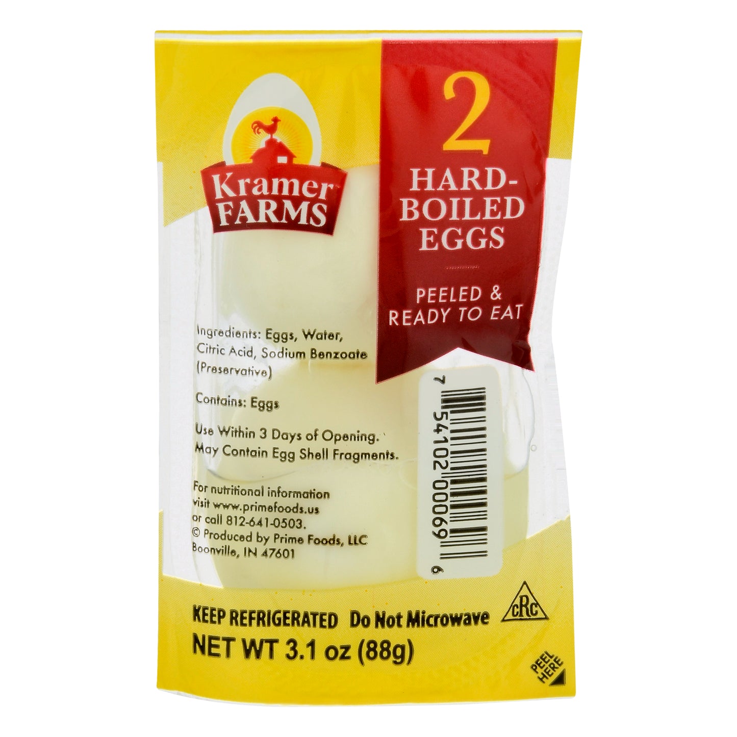 Kramer Farms Hard-Boiled Eggs 3.1 oz