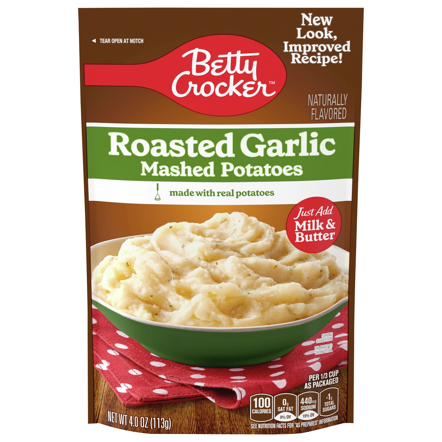 Betty Crocker Roasted Garlic Mashed Potatoes, 4 oz.