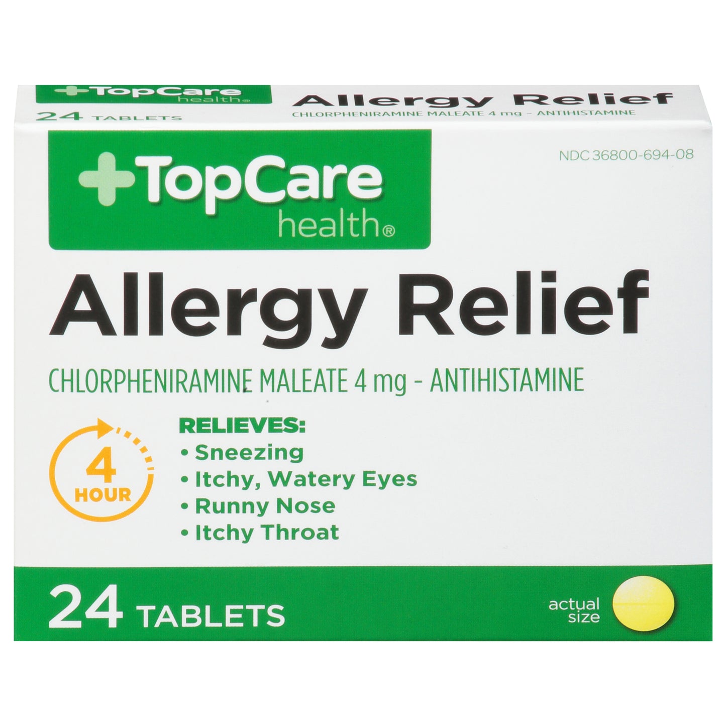 TopCare Health 4 mg Allergy Relief 24 Tablets